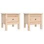 Voir la diapositive 2 : VIDAXL Tables d appoint 2 pcs 40x40x39 cm Bois massif de pin