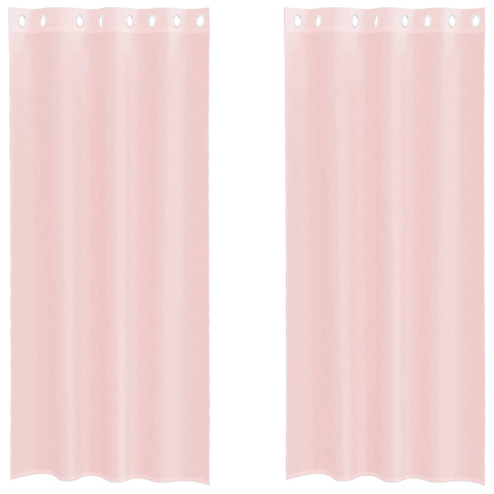 Voir la diapositive 2 : VIDAXL Rideaux en voile avec œillets 2 pcs rose clair 140x225 cm