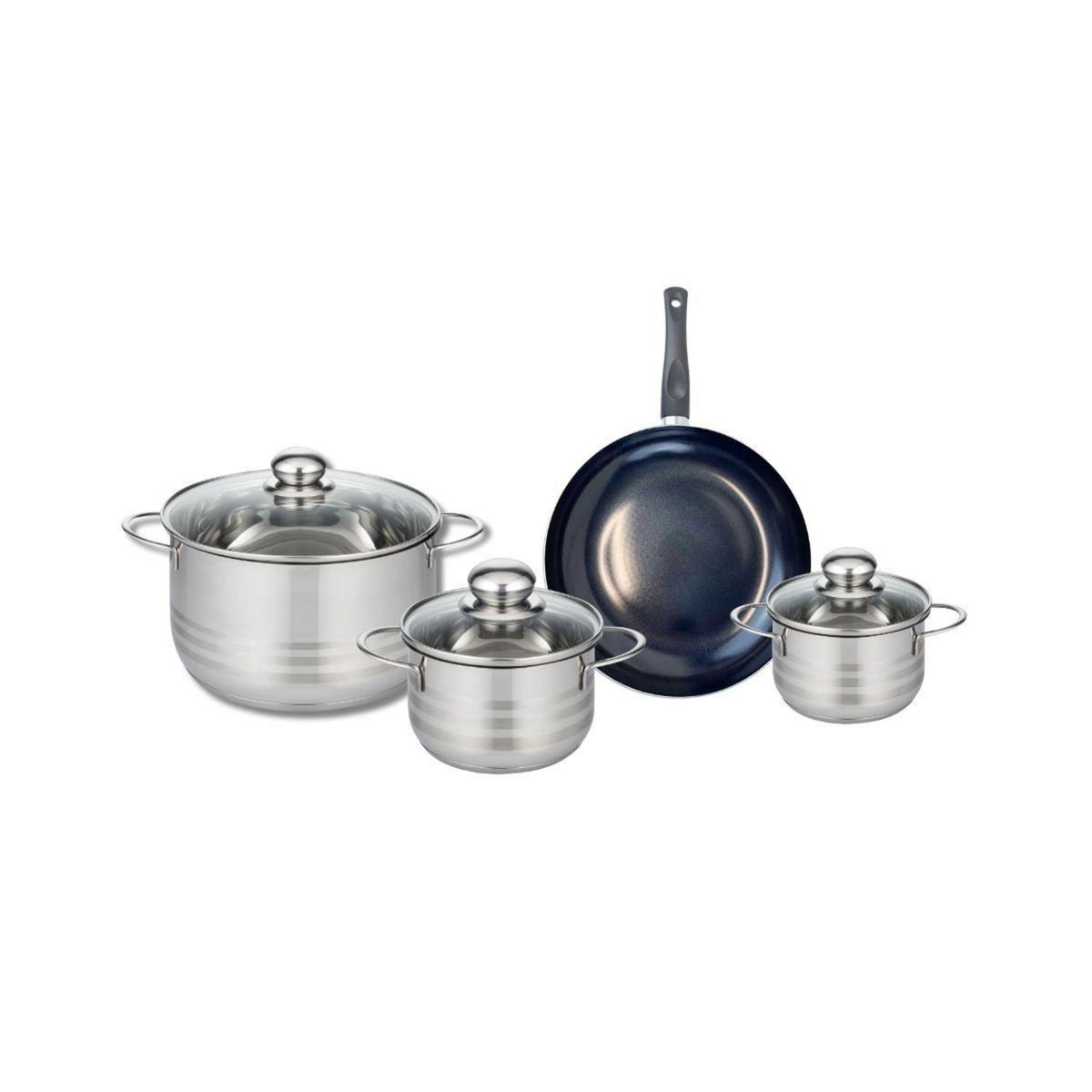 ELO Ensemble de 1 Poêle de cuisson 20 cm et 3 faitouts 12, 14 et 20 cm Elo Prima Brillant
