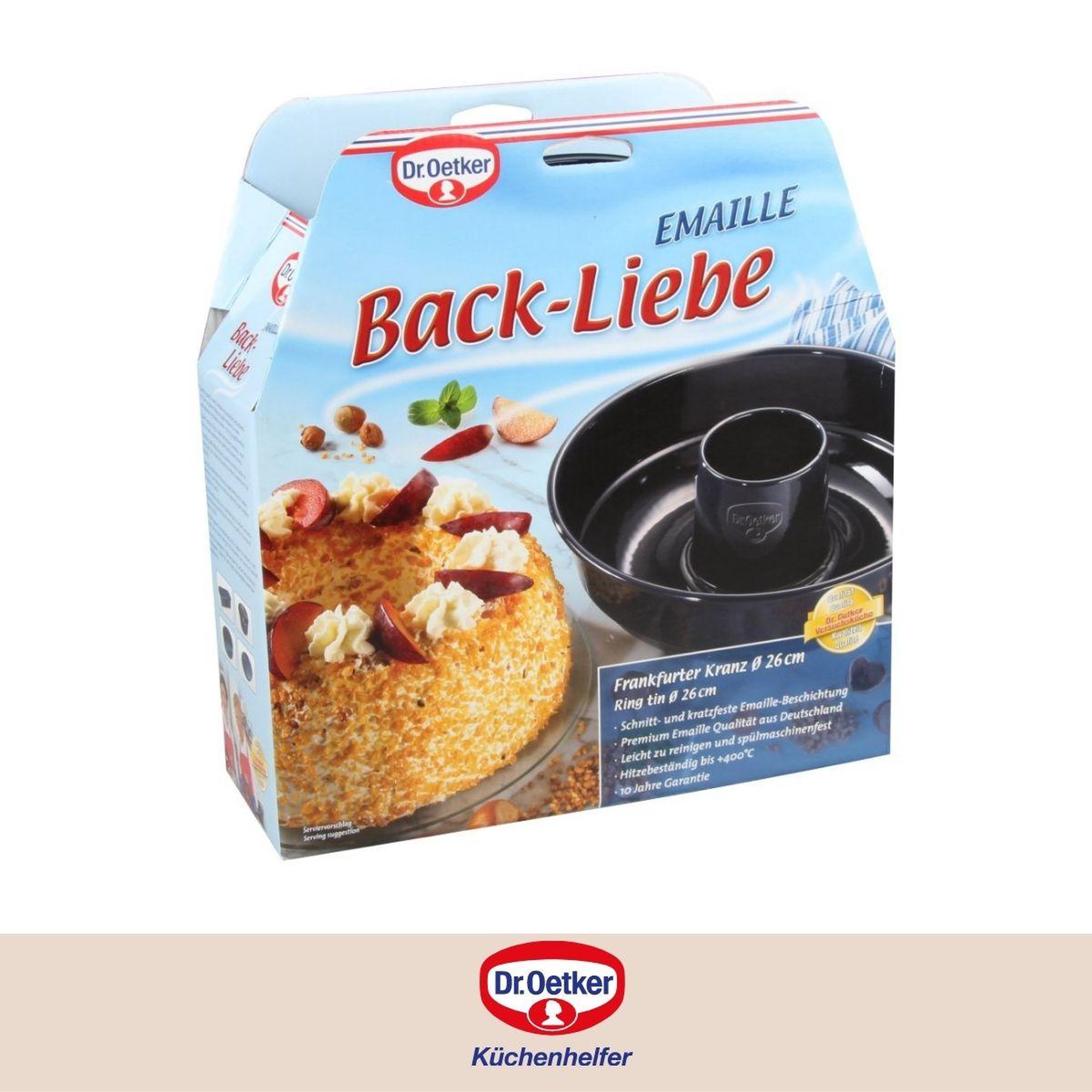 Voir la diapositive 5 : DR.OETKER Lot de 2 moules à gâteaux 26,3/26,3 cm en acier dr oetker back-liebe