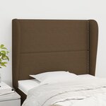 VIDAXL Tete de lit avec oreilles Marron fonce 93x23x118/128 cm Tissu