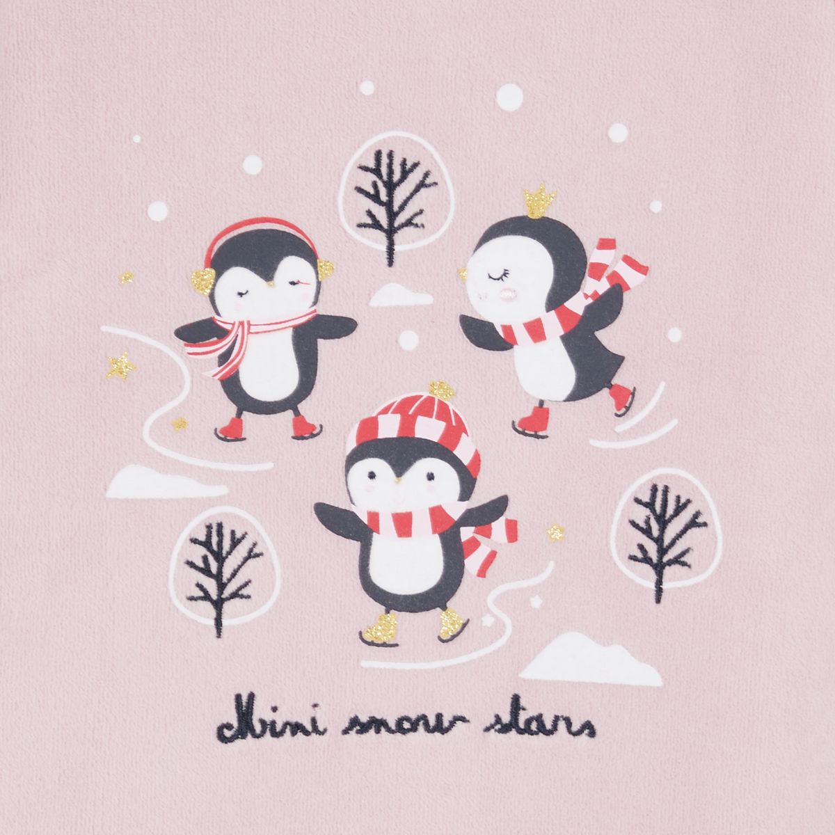 INEXTENSO Dors bien en velours pingouin bébé fille 