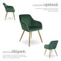 Voir la diapositive 3 : tectake Chaise rembourrée aspect velours vert foncé/or Lot de 6