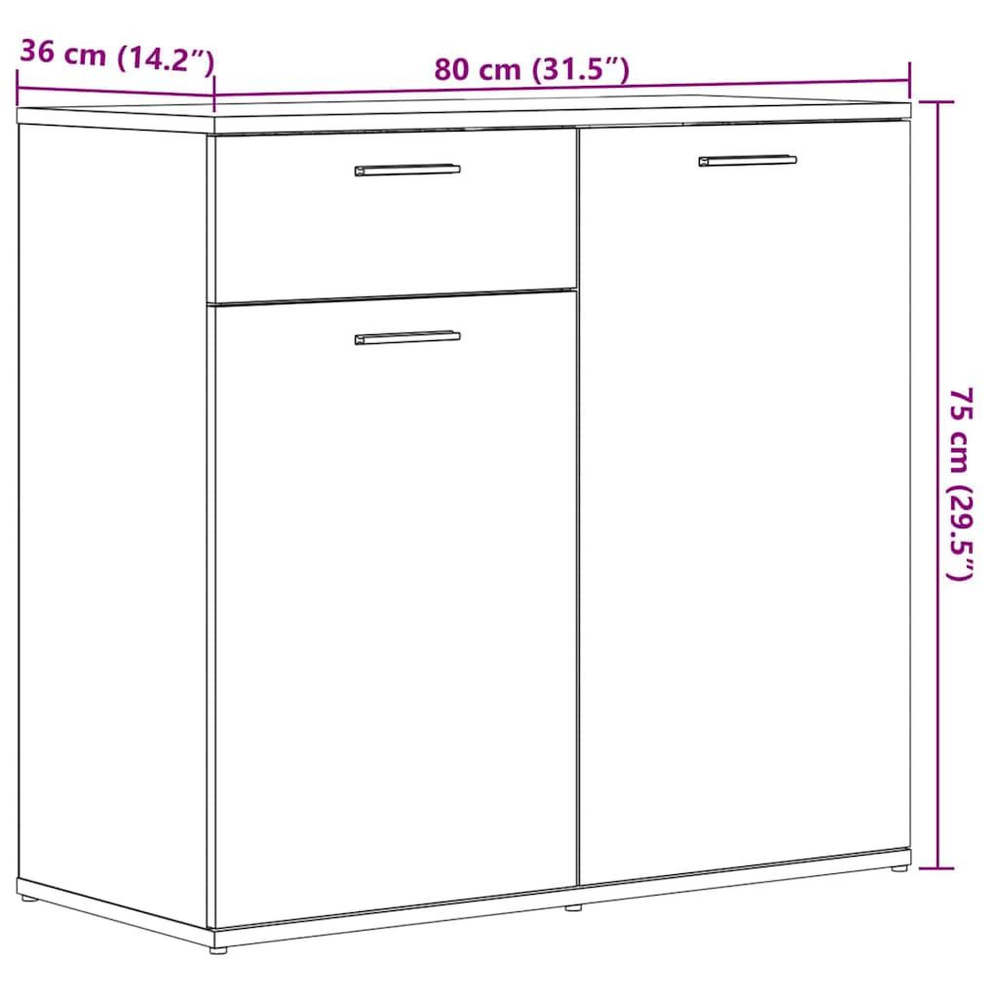 Voir la diapositive 6 : VIDAXL Buffet vieux bois 80x36x75 cm bois d'ingenierie
