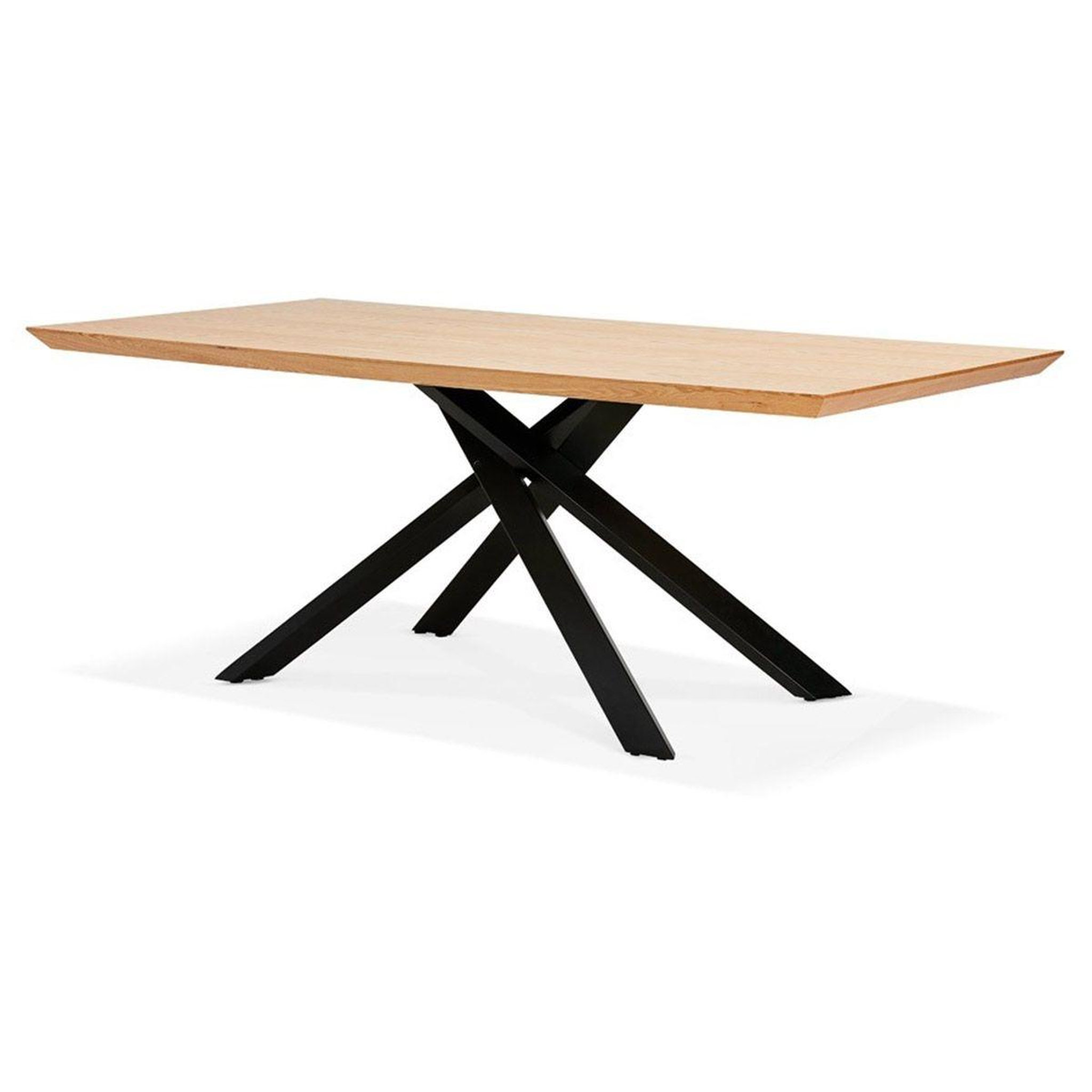 Voir la diapositive 4 : Paris Prix Table à manger en bois  laby  200cm naturel & noir