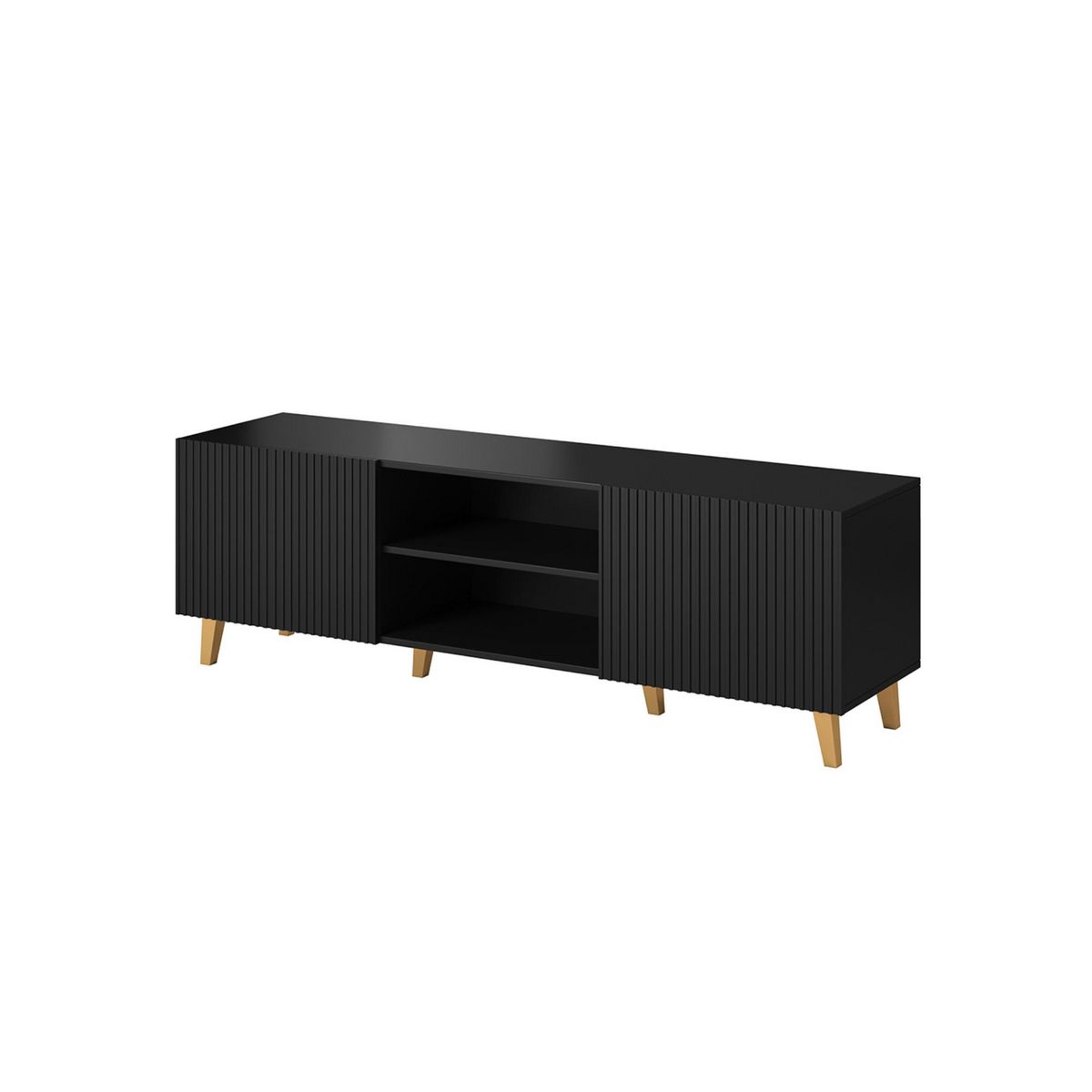 BEST MOBILIER Sanna - meuble tv - 2 portes et 2 niches - 150 cm