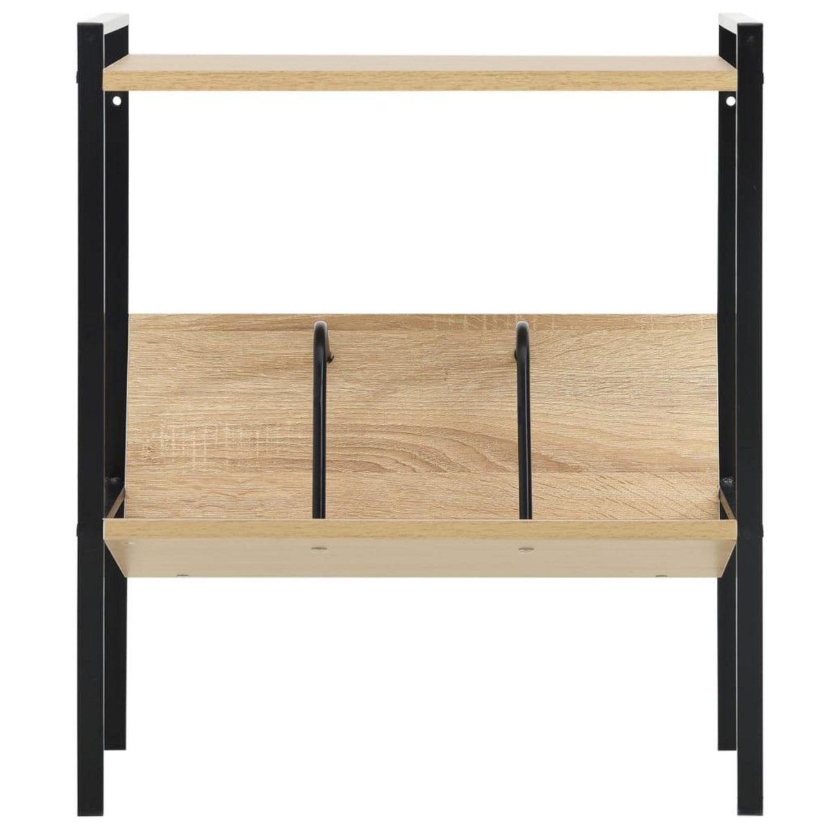 VIDAXL Bibliotheque 2 niveaux noir chene 52x28x59 cm bois d'ingenierie