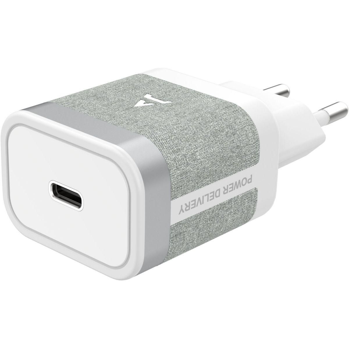 ADEQWAT Chargeur + câble USB-C 35W + Câble USB-C 1M Blanc