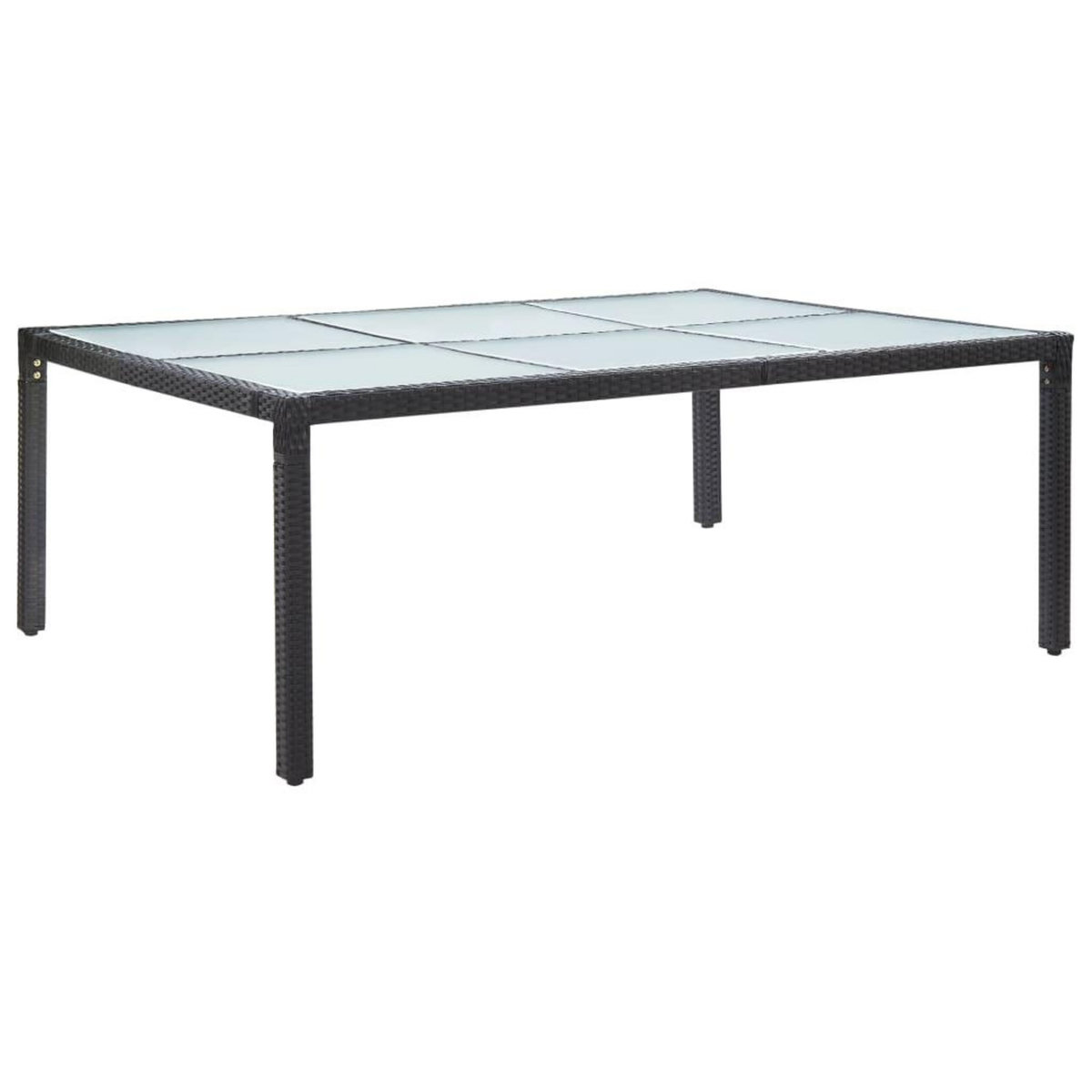VIDAXL Table a dîner d'exterieur Noir 200x150x74 cm Resine tressee
