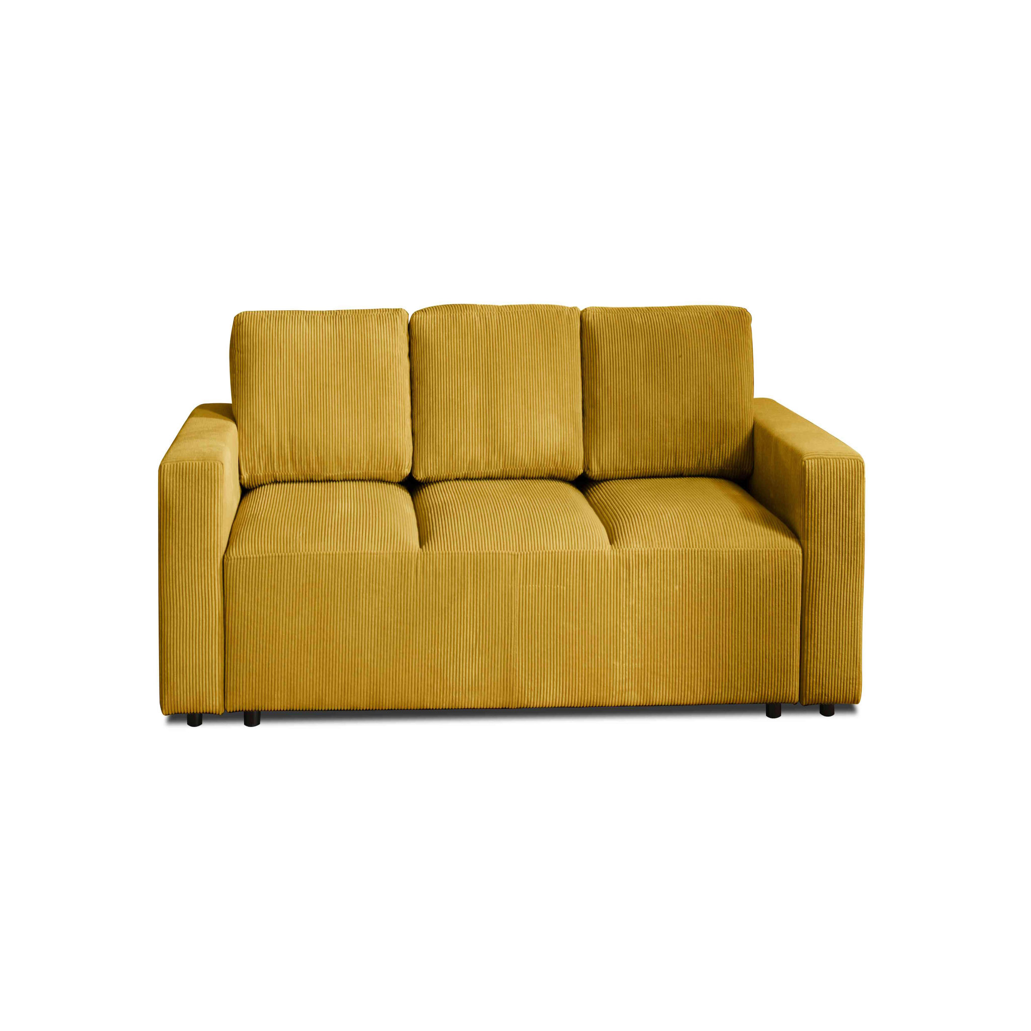 Voir la diapositive 5 : LISA DESIGN Livy - canapé droit convertible - avec coffre - en velours côtelé - 3 places