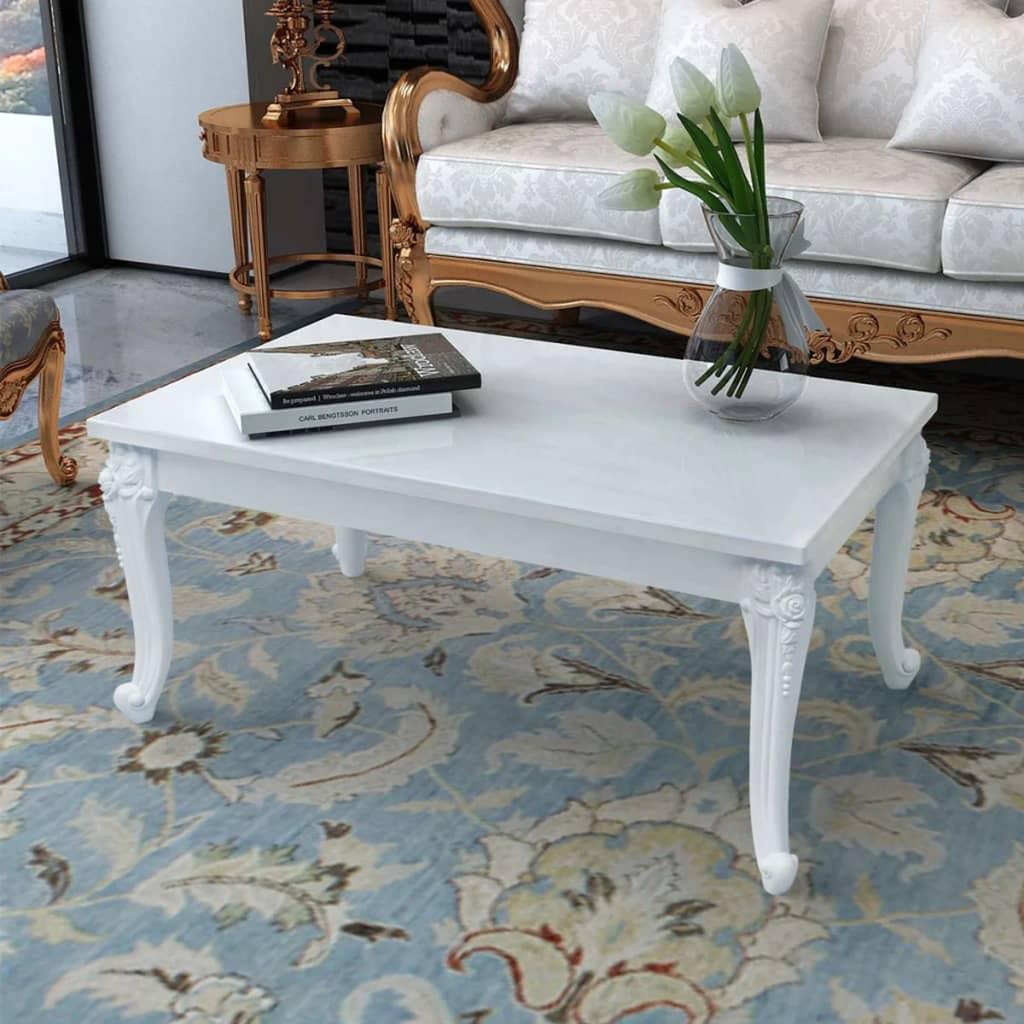 Voir la diapositive 1 : VIDAXL Table basse 100x60x42 cm Blanc brillant