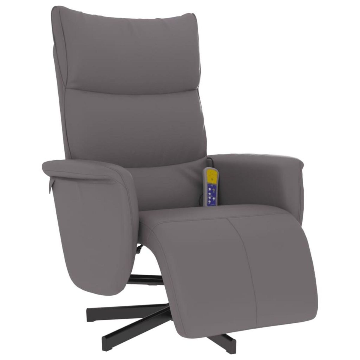 VIDAXL Fauteuil inclinable de massage repose-pieds gris similicuir