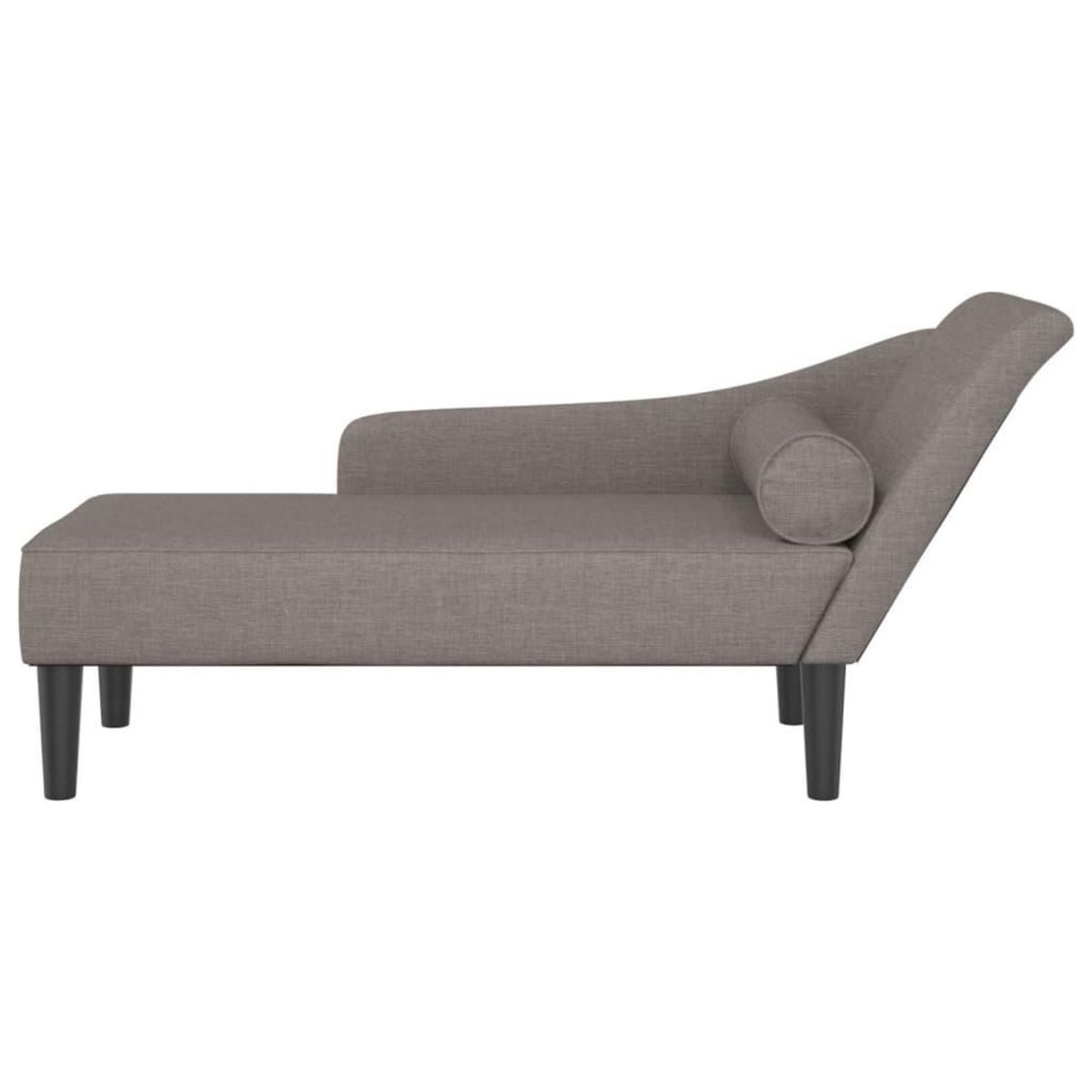 VIDAXL Chaise longue avec coussins taupe tissu
