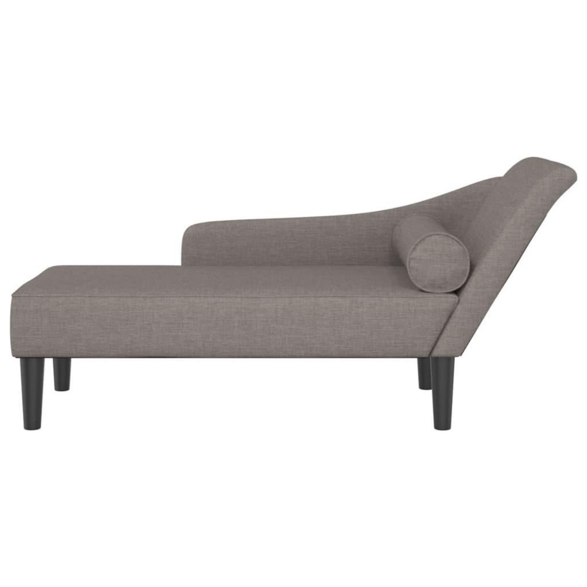 VIDAXL Chaise longue avec coussins taupe tissu