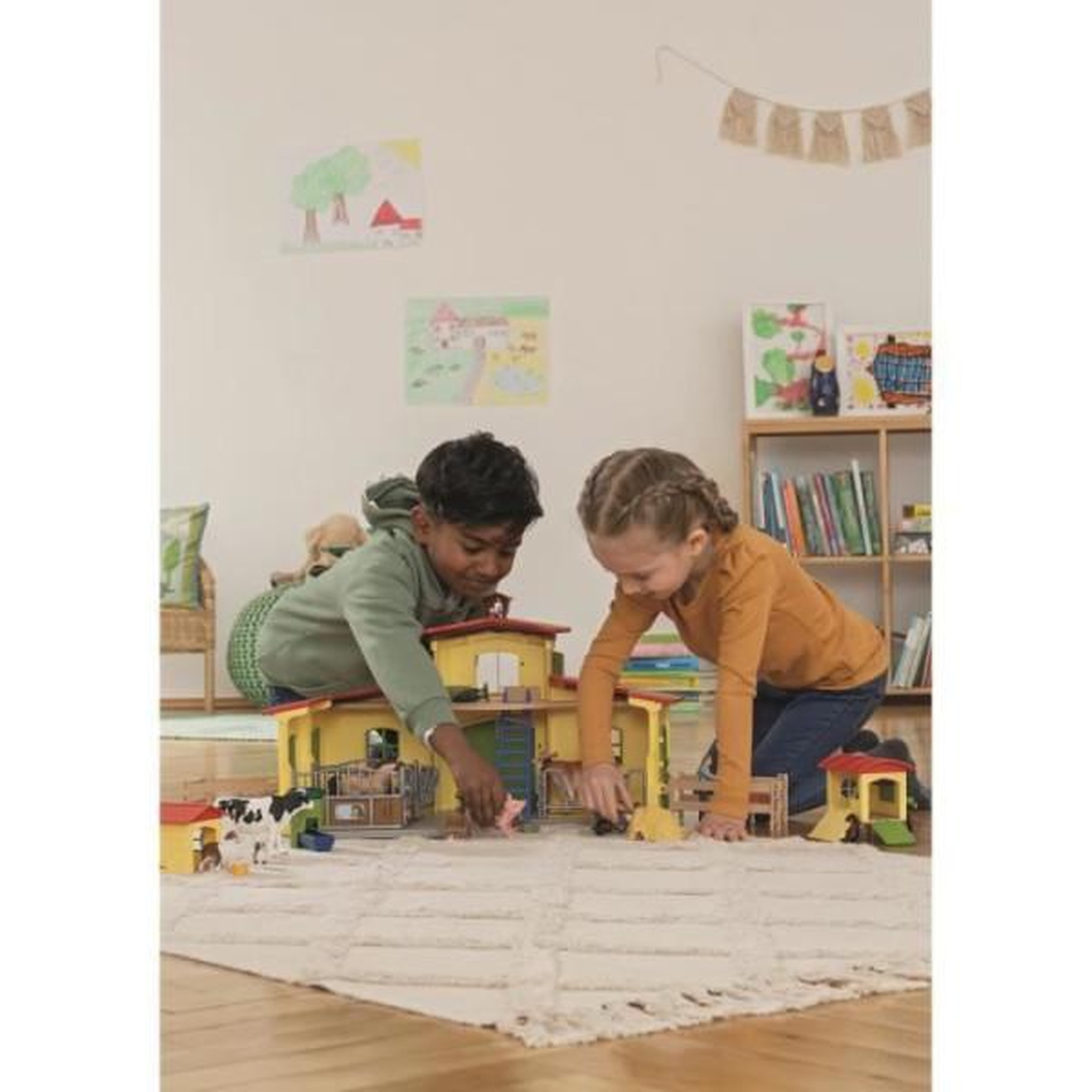 Voir la diapositive 6 : Schleich Ensemble de figurines animaux de la ferme avec accessoires - coffret ferme éducative de 92 pieces avec vache, cheval, cochon et