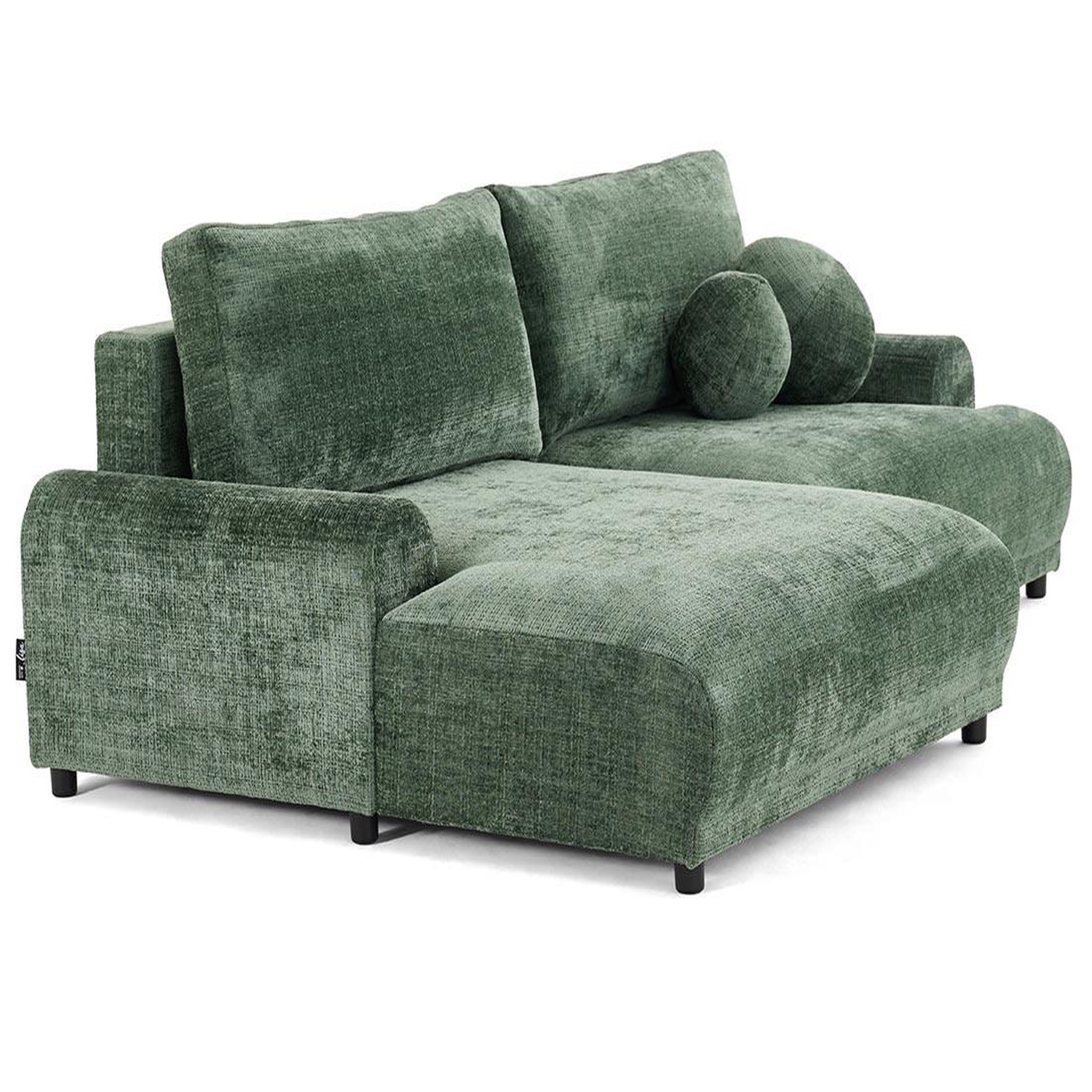 Voir la diapositive 5 : BEST MOBILIER Nelly - canapé d'angle gauche 4 places convertible avec coffre en velours texturé