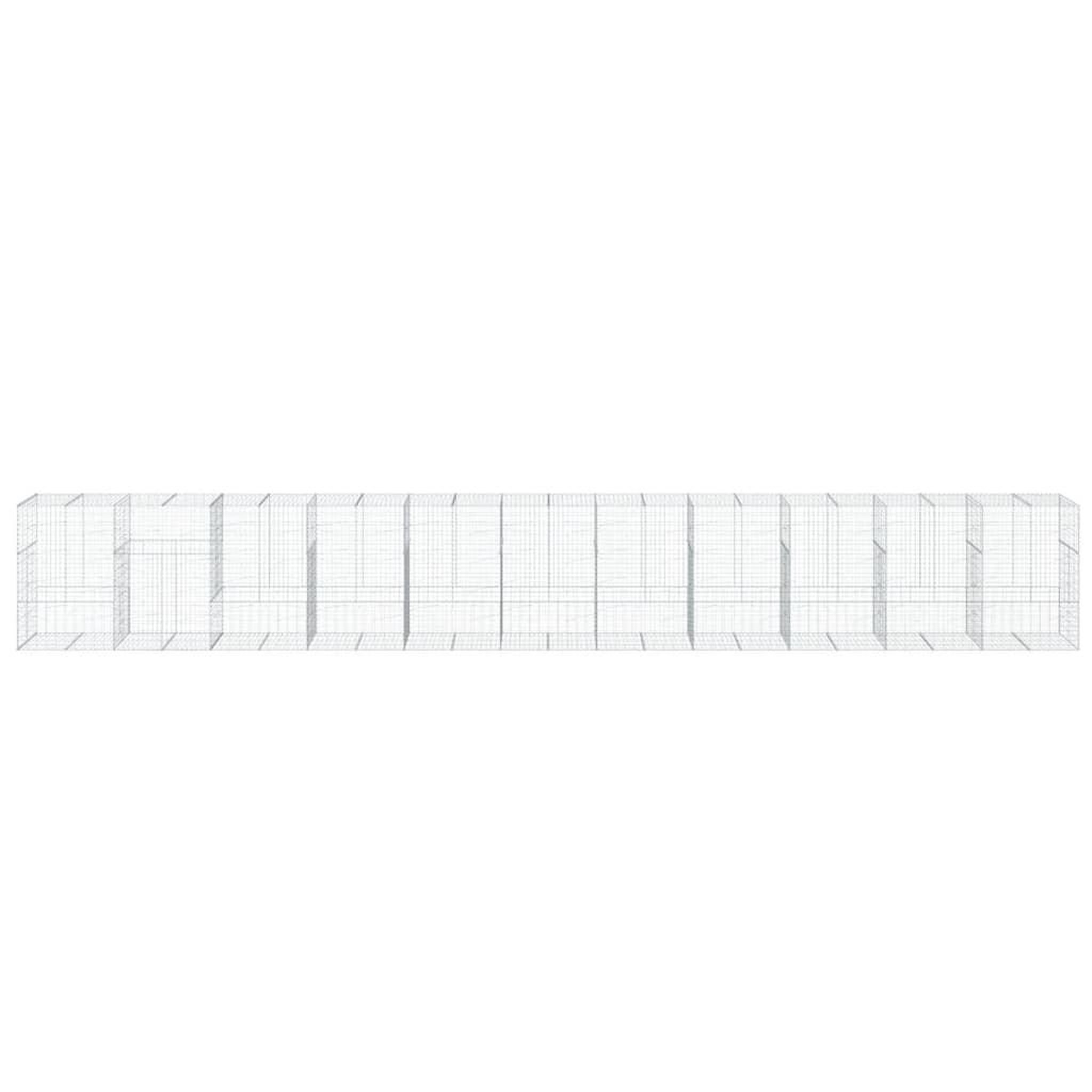 Voir la diapositive 3 : VIDAXL Panier gabion avec couvercle 1100x100x150 cm fer galvanise