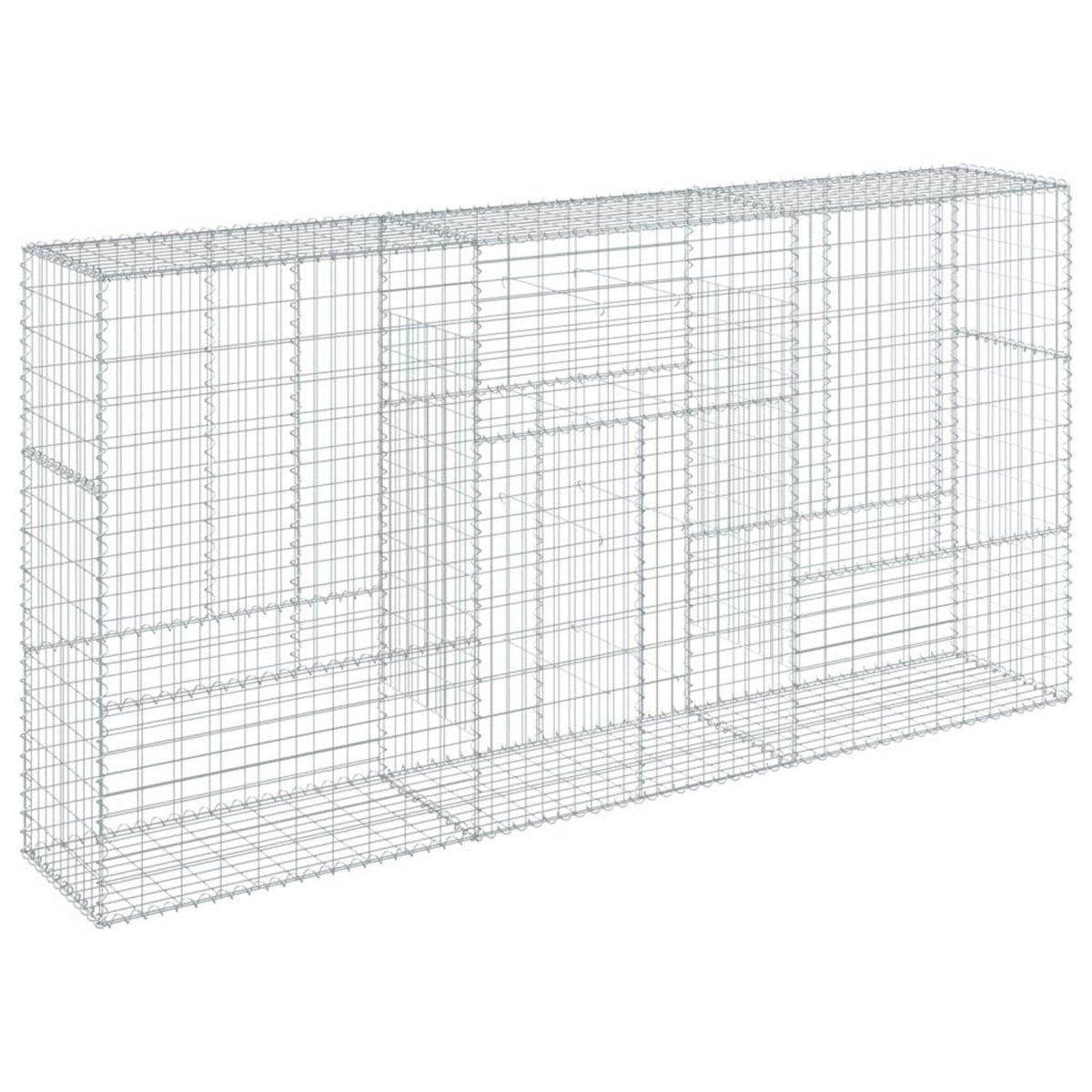 VIDAXL Panier gabion avec couvercle 300x50x150 cm fer galvanise