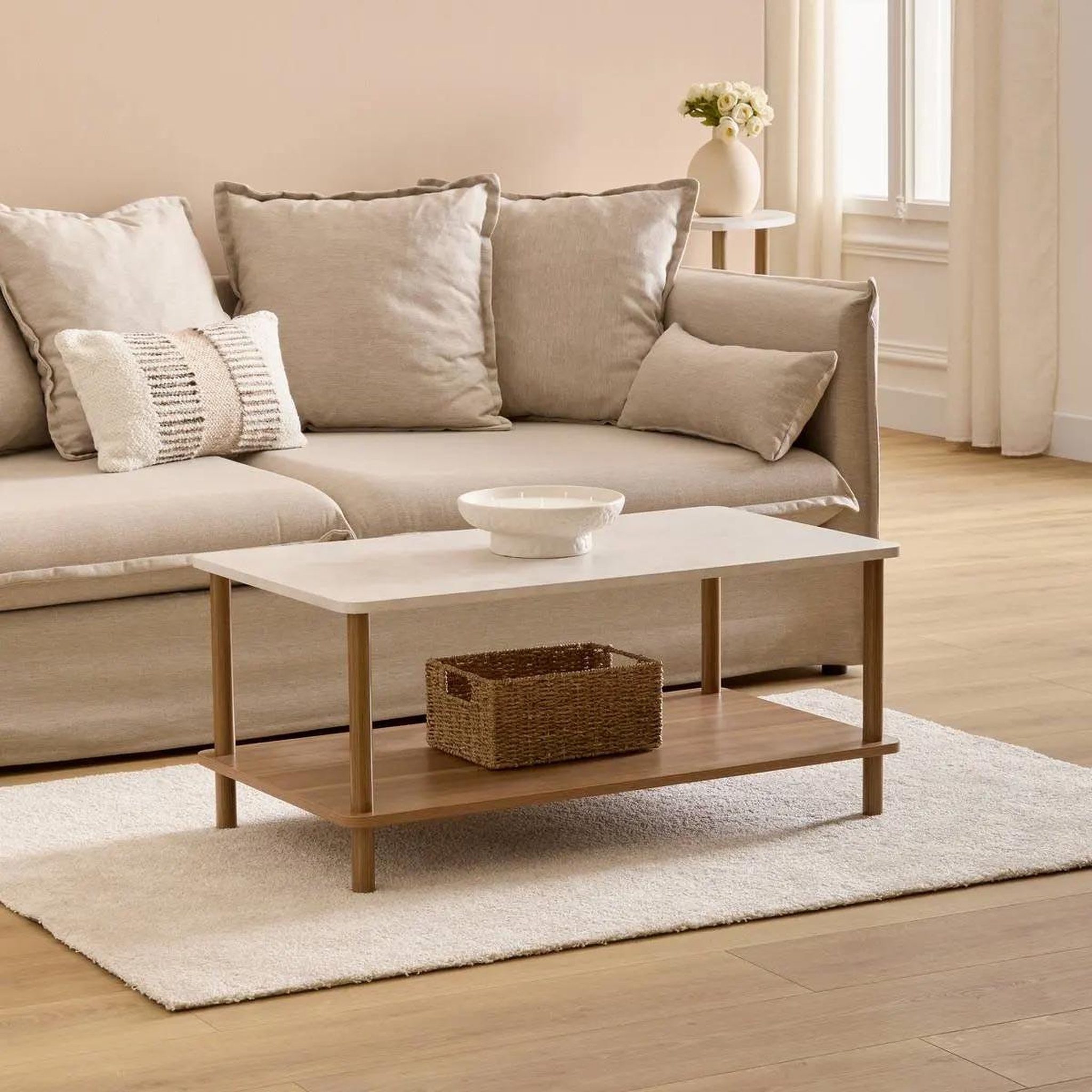 Voir la diapositive 3 : FIVE Table basse design  côme  90cm marron