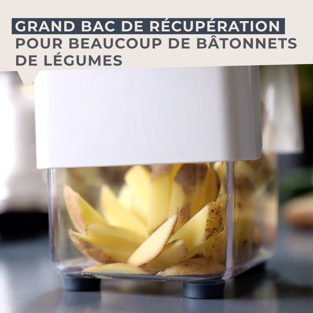 Fackelmann Coupe frites manuel avec récipient et brosse de nettoyage Fackelmann Easy Prepare