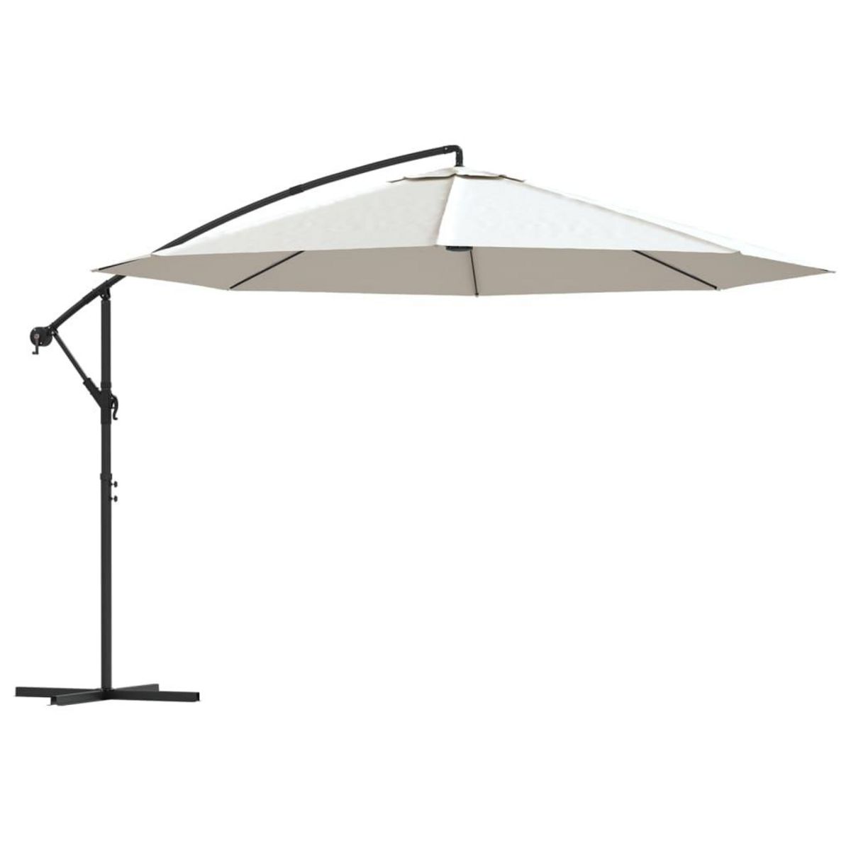VIDAXL Parasol de jardin en porte-a-faux 3,5 m blanc sable