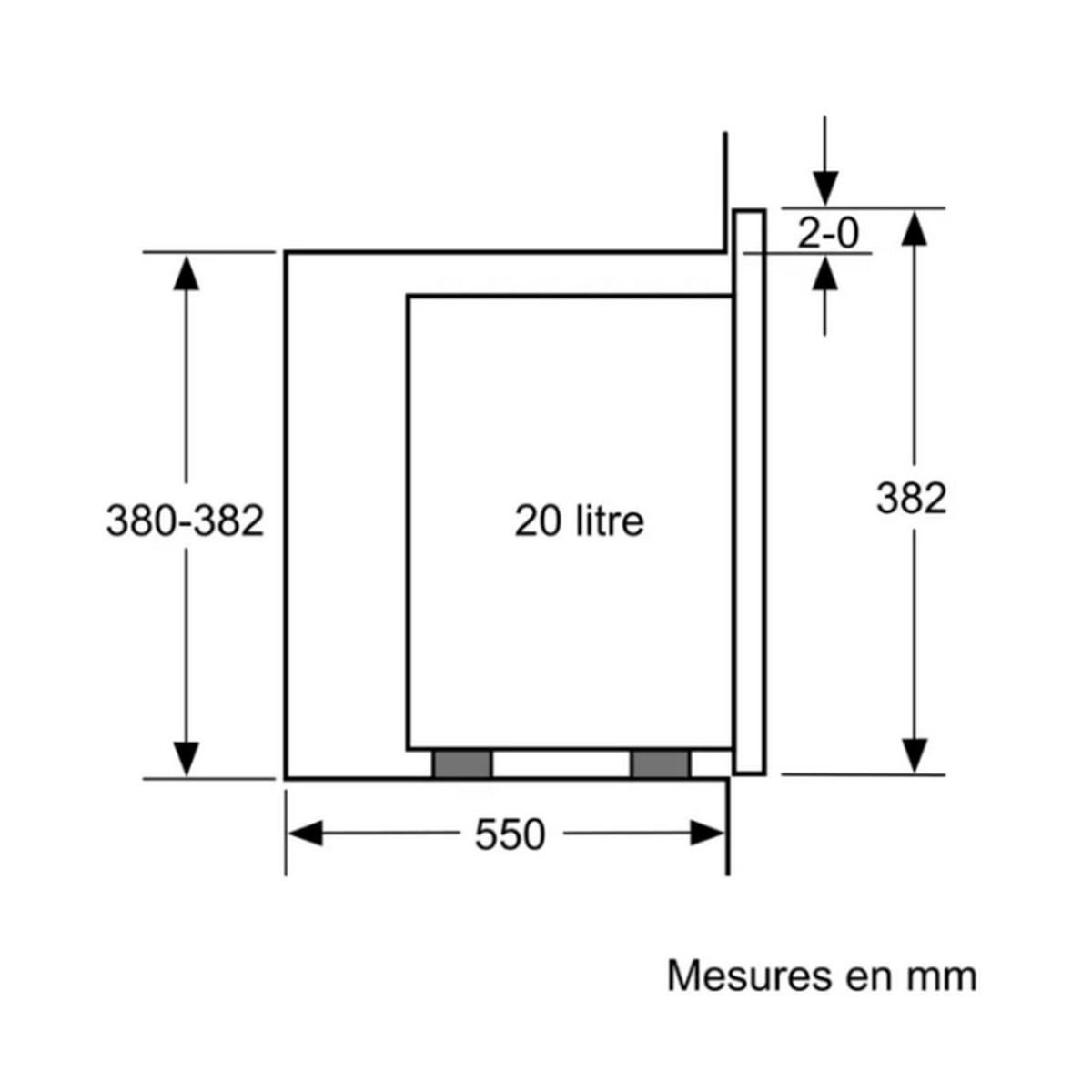 BOSCH Micro-ondes encastrable 20l 800w inox - BFL523MS0