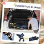 Voir la diapositive 5 : PAWHUT Poussette pliable pour chien chat - 4 roues doubles, 2 freins, attache, coussin inclus - acier Oxford bleu
