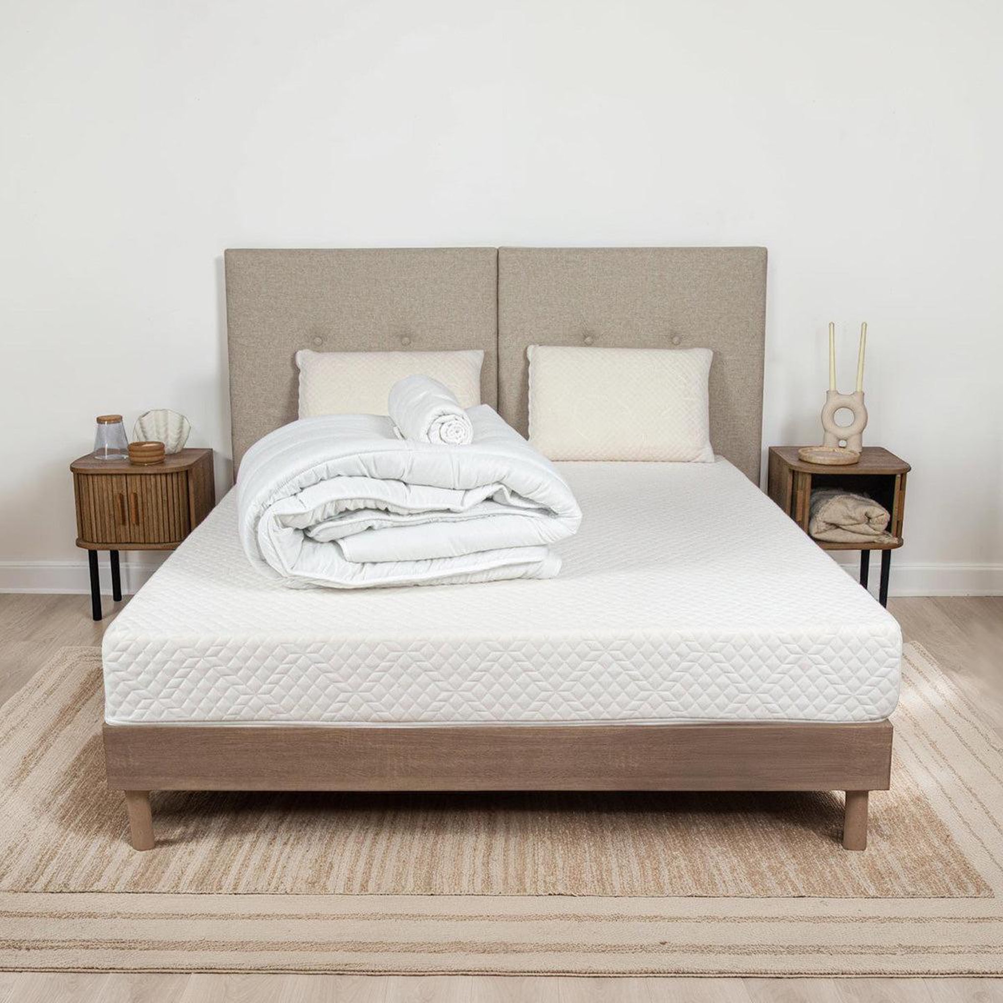 Voir la diapositive 3 : OLYMPE LITERIE Olympe literie | pack reverie protège matelas + couette + oreiller