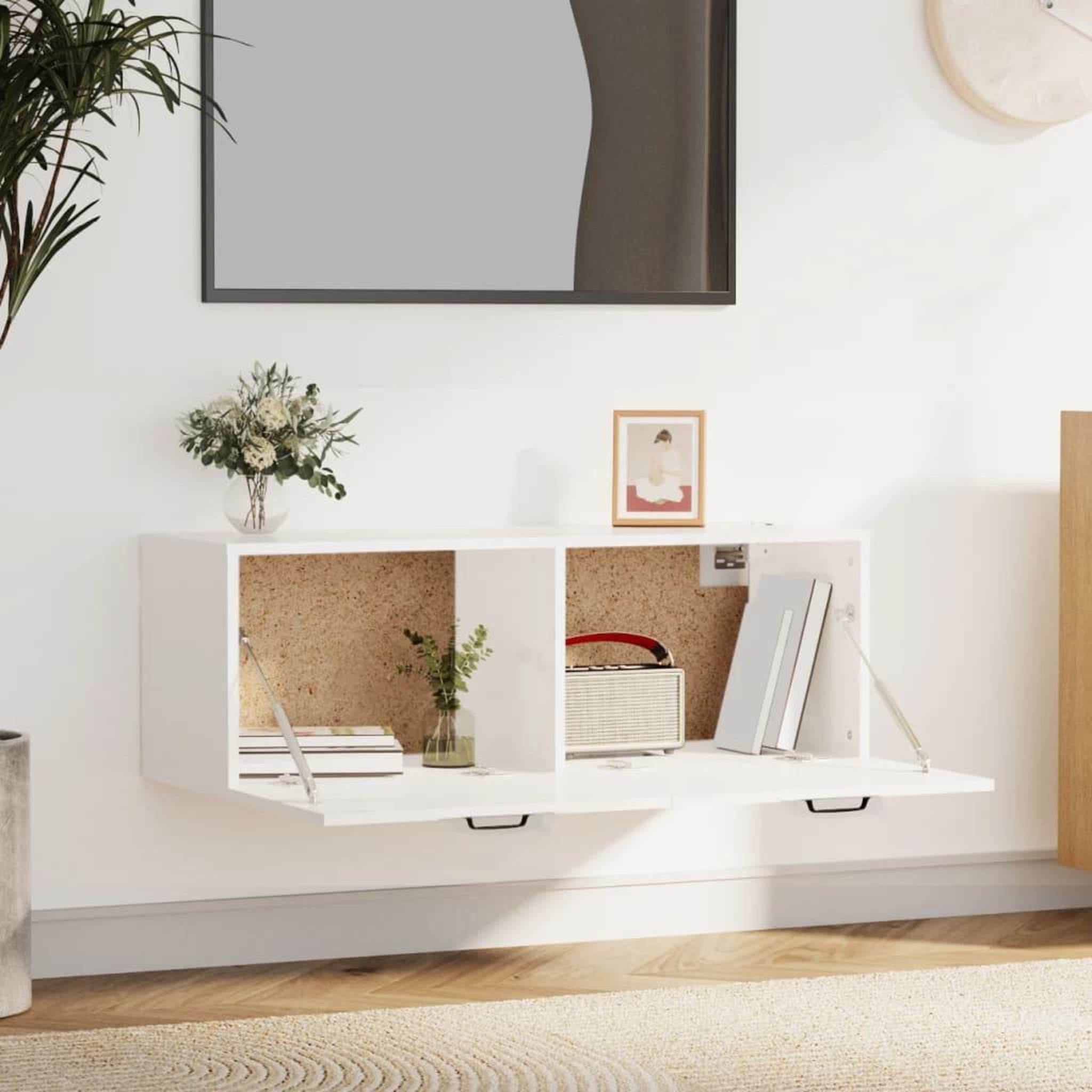 Voir la diapositive 3 : VIDAXL Armoire murale Blanc brillant 100x36,5x35 cm Bois d'ingenierie