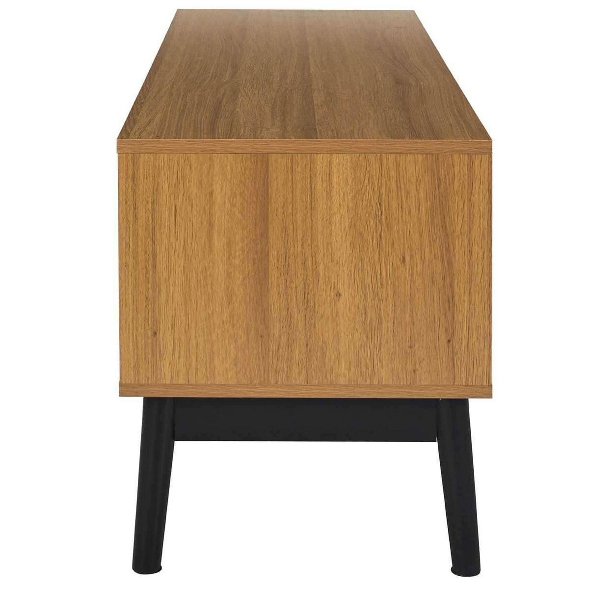 The Home Deco Factory Meuble TV 2 portes et 1 tiroir en bois FELIX - Marron et noir