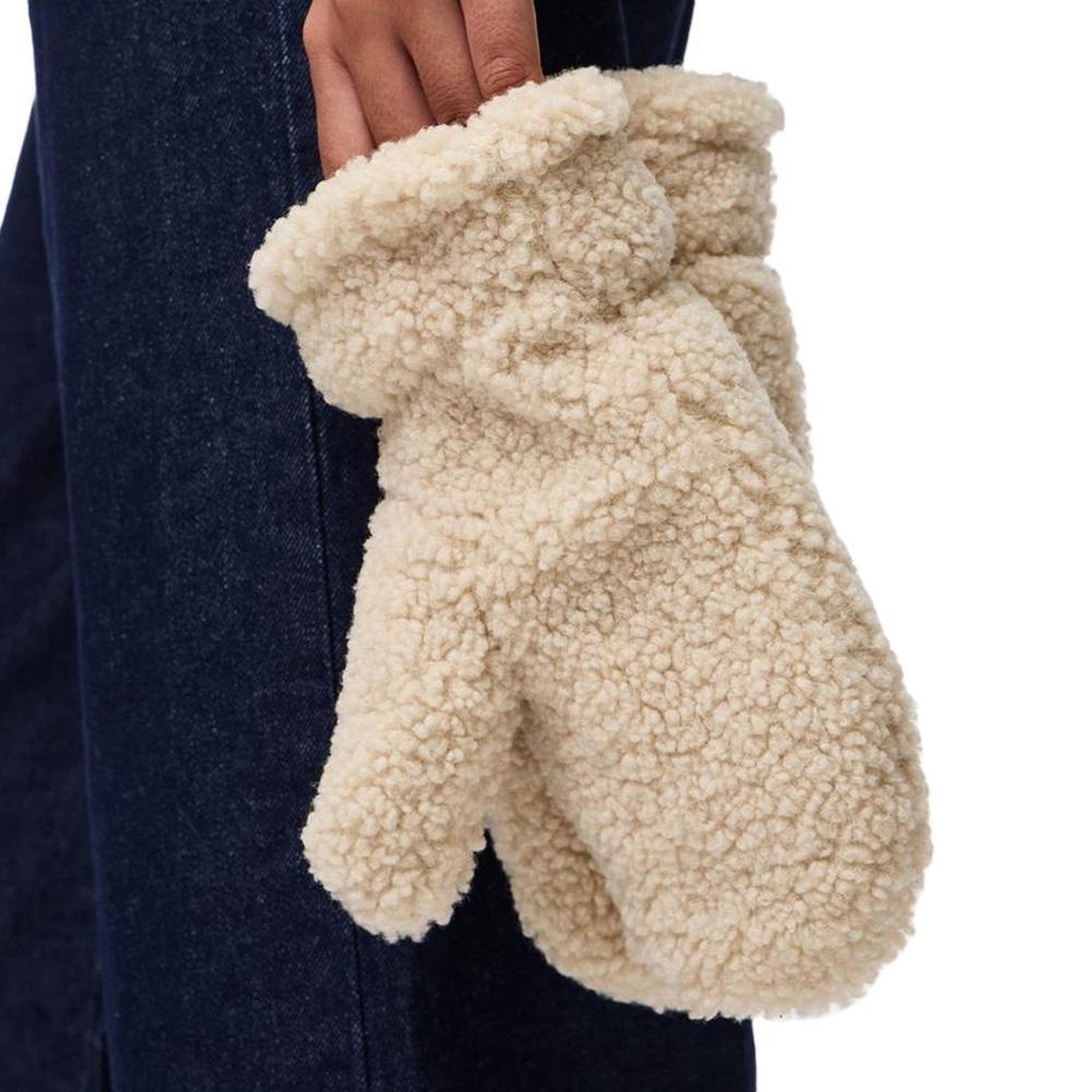 Voir la diapositive 2 : Pieces Moufles Teddy Beige Femme Pieces Netty