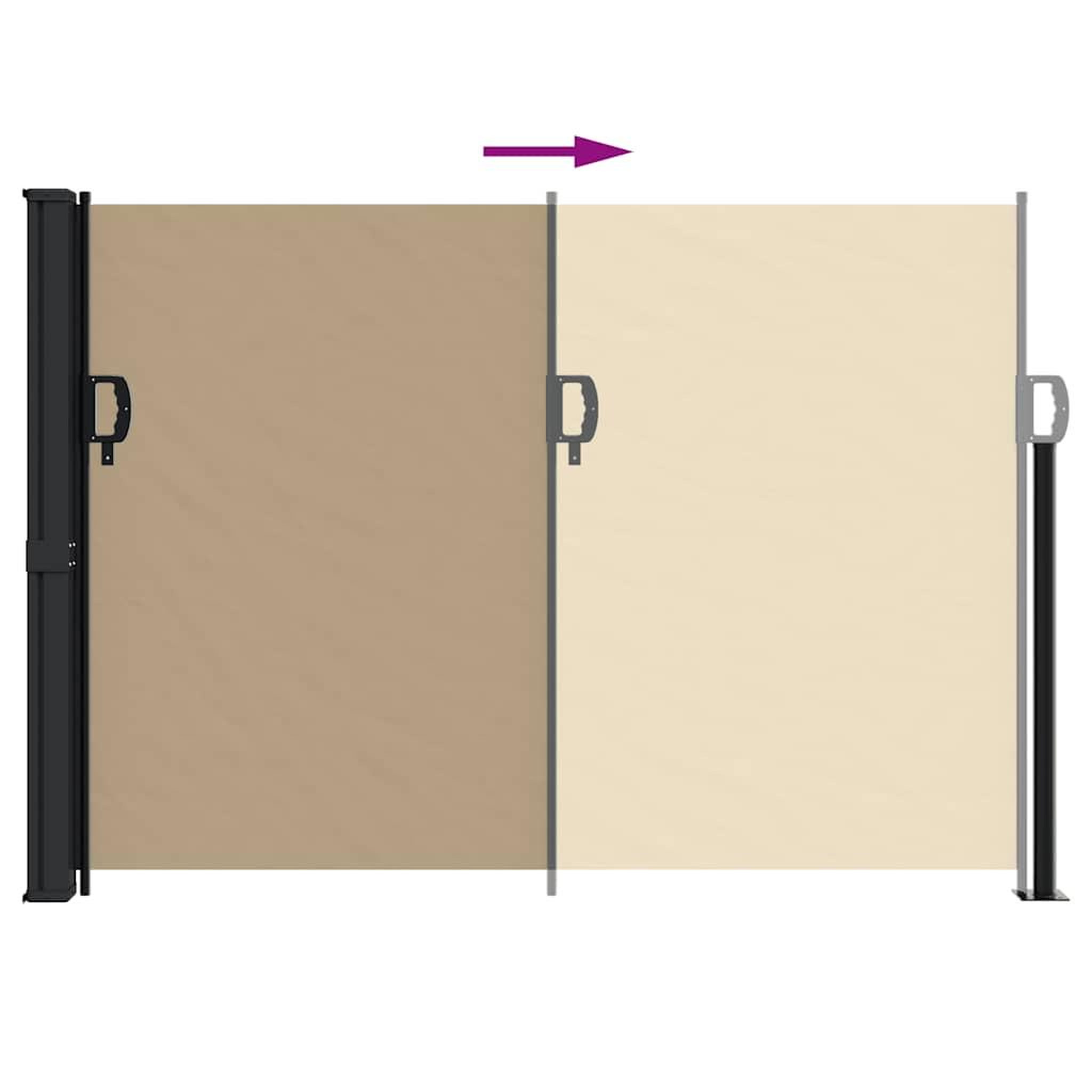 Voir la diapositive 5 : VIDAXL Auvent lateral retractable beige 140x500 cm