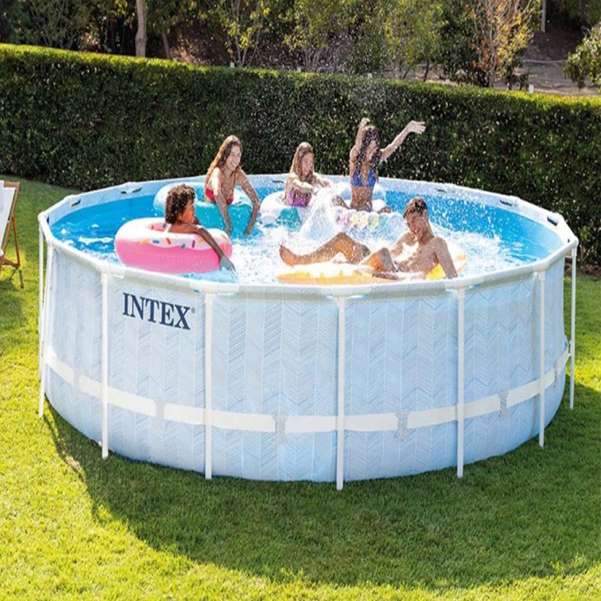 Voir la diapositive 6 : INTEX Piscine tubulaire Chevron ronde 4,88 x 1,22 m - Intex