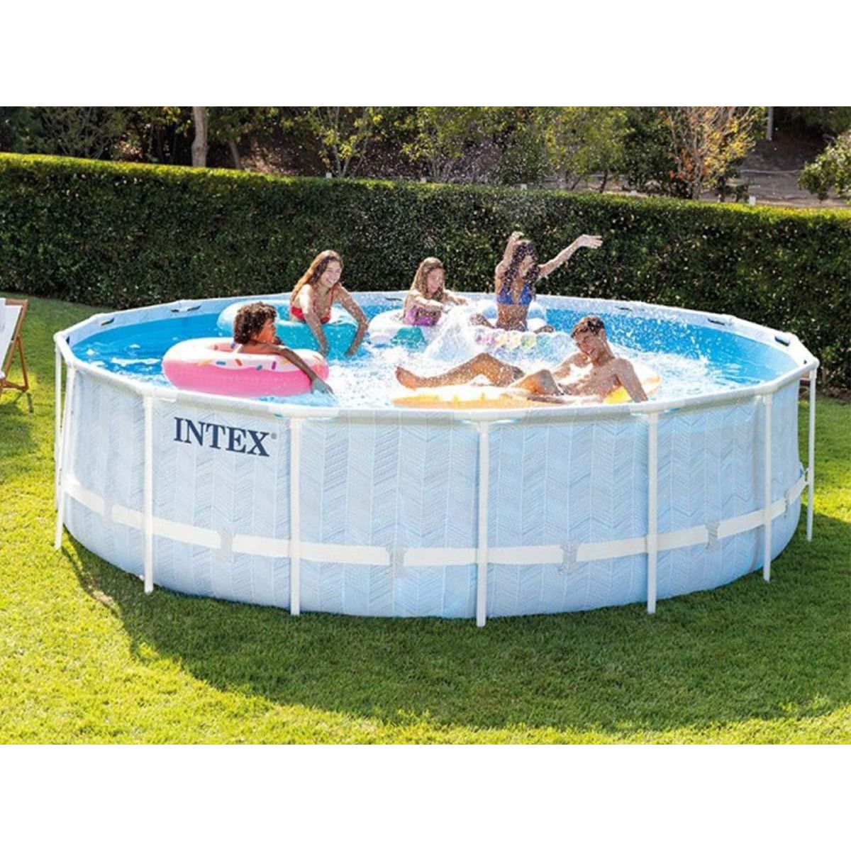INTEX Piscine tubulaire Chevron ronde 4,88 x 1,22 m - Intex
