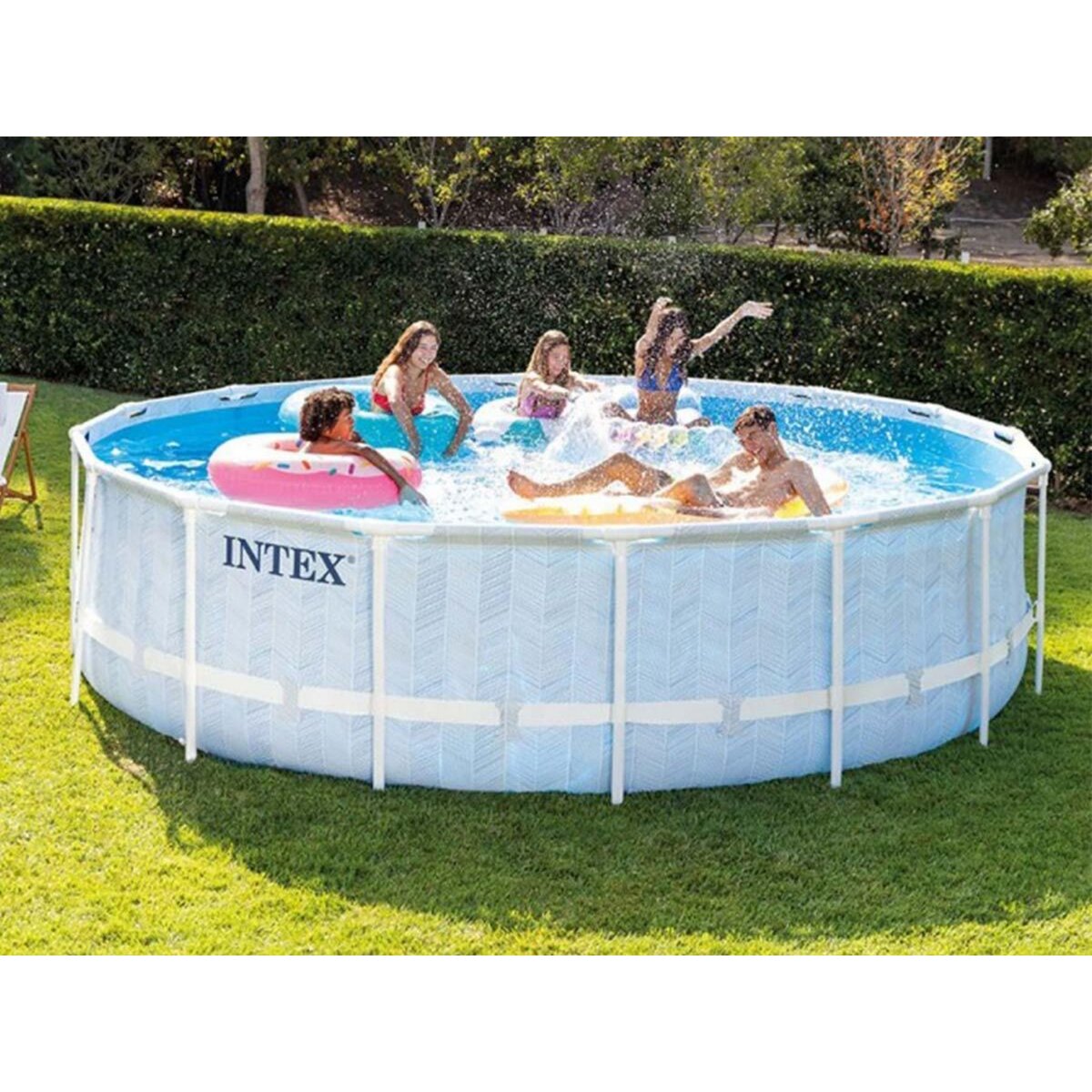 INTEX Piscine tubulaire Chevron ronde 4,88 x 1,22 m - Intex