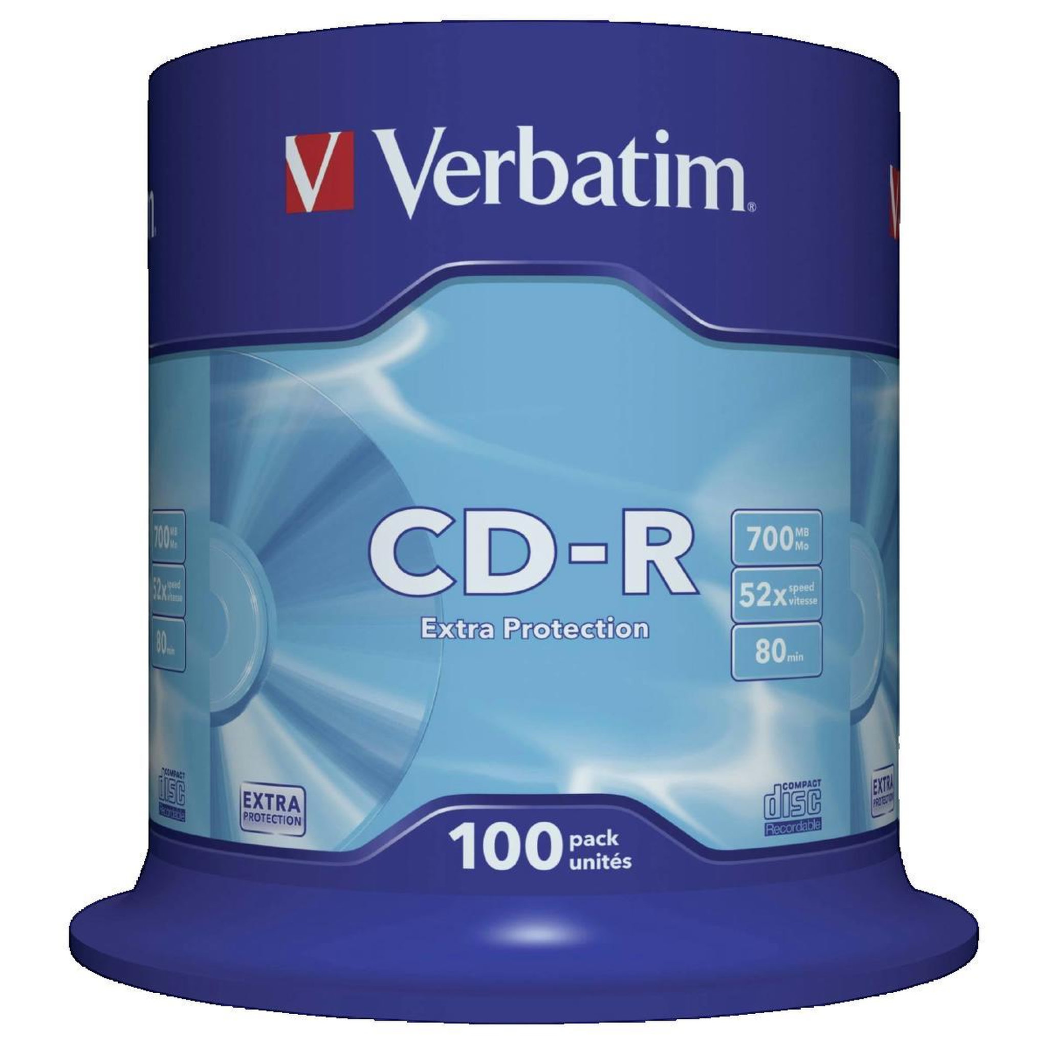 Verbatim Disques CD-R Verbatim 100 pièces 700 Mo 52x