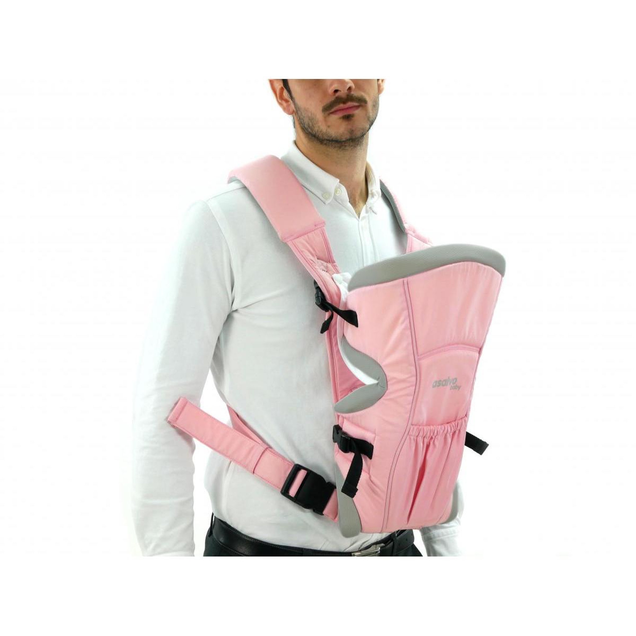 Voir la diapositive 2 : Asalvo Porte-bébé Confortable Rose Édition 2020 - Sécurisé et Pratique