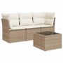 Voir la diapositive 2 : VIDAXL Salon de jardin avec coussins 4 pcs beige resine tressee