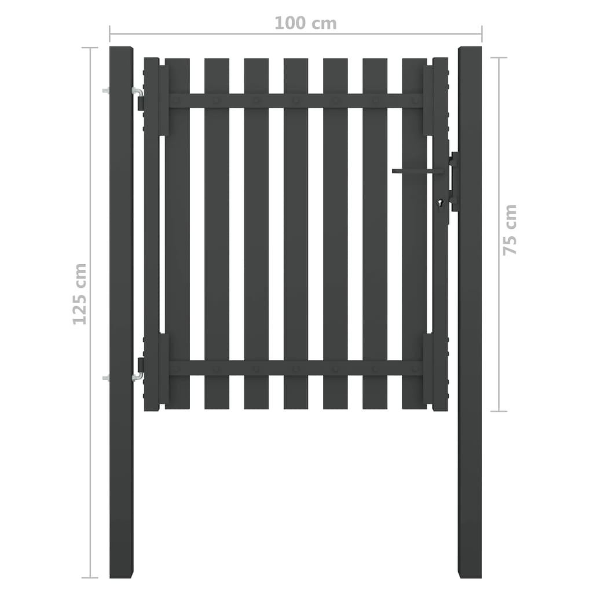 Voir la diapositive 5 : VIDAXL Portail de cloture de jardin Acier 1x1,25 m Anthracite