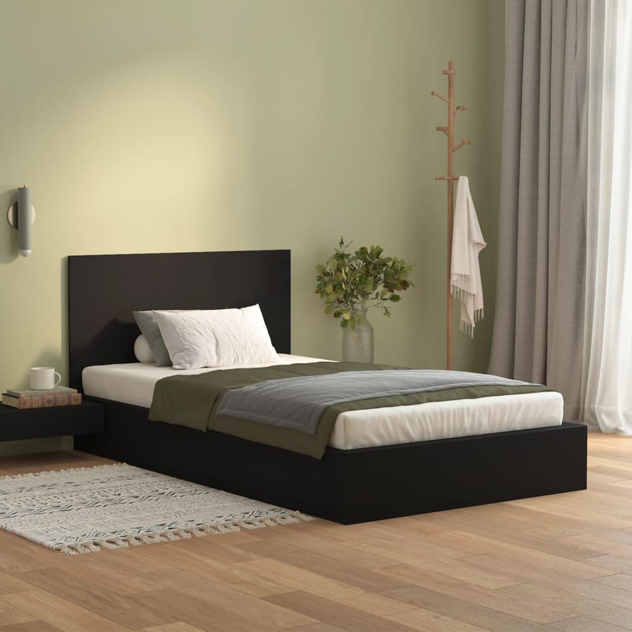 Voir la diapositive 3 : VIDAXL Tete de lit Noir 120x1,5x80 cm Bois d'ingenierie