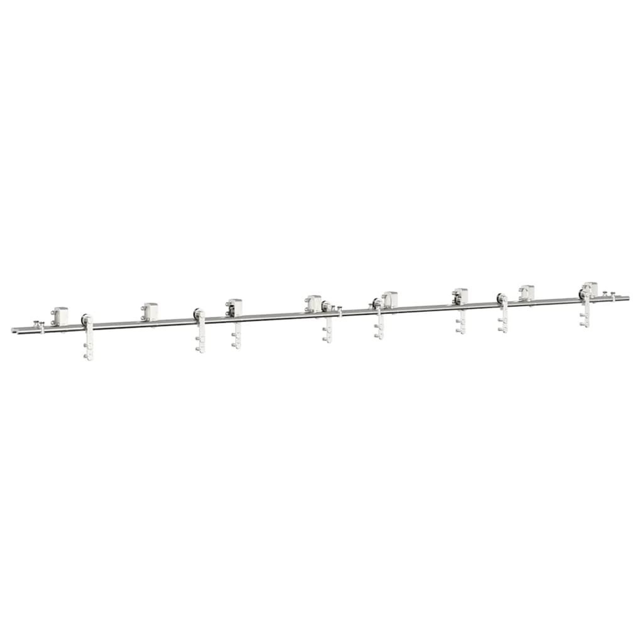 Voir la diapositive 2 : VIDAXL Kit fixation porte coulissante 400 cm Acier inoxydable Argente