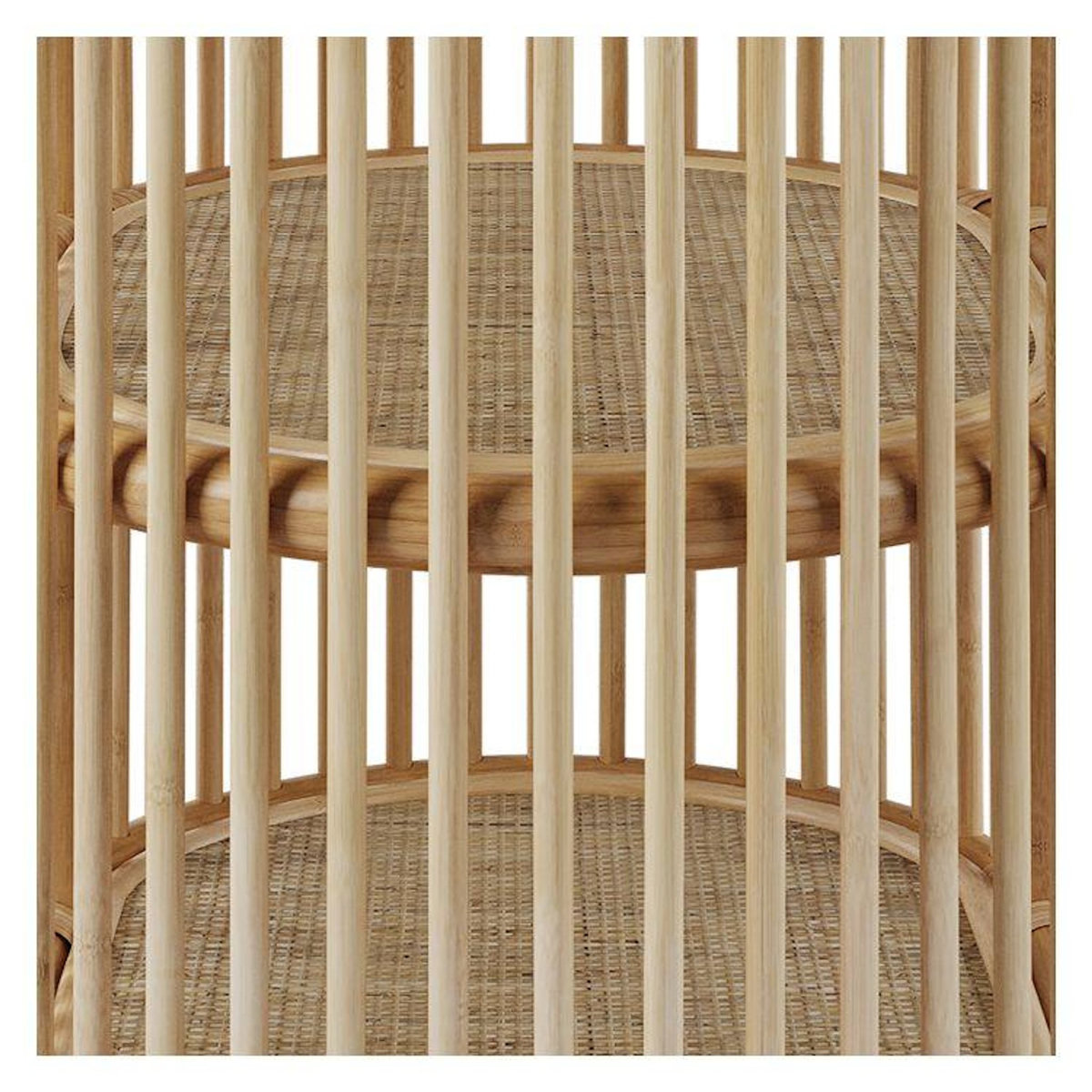 MAISON PAVANE Table d'appoint 2 étagères en rotin naturel-Marthe