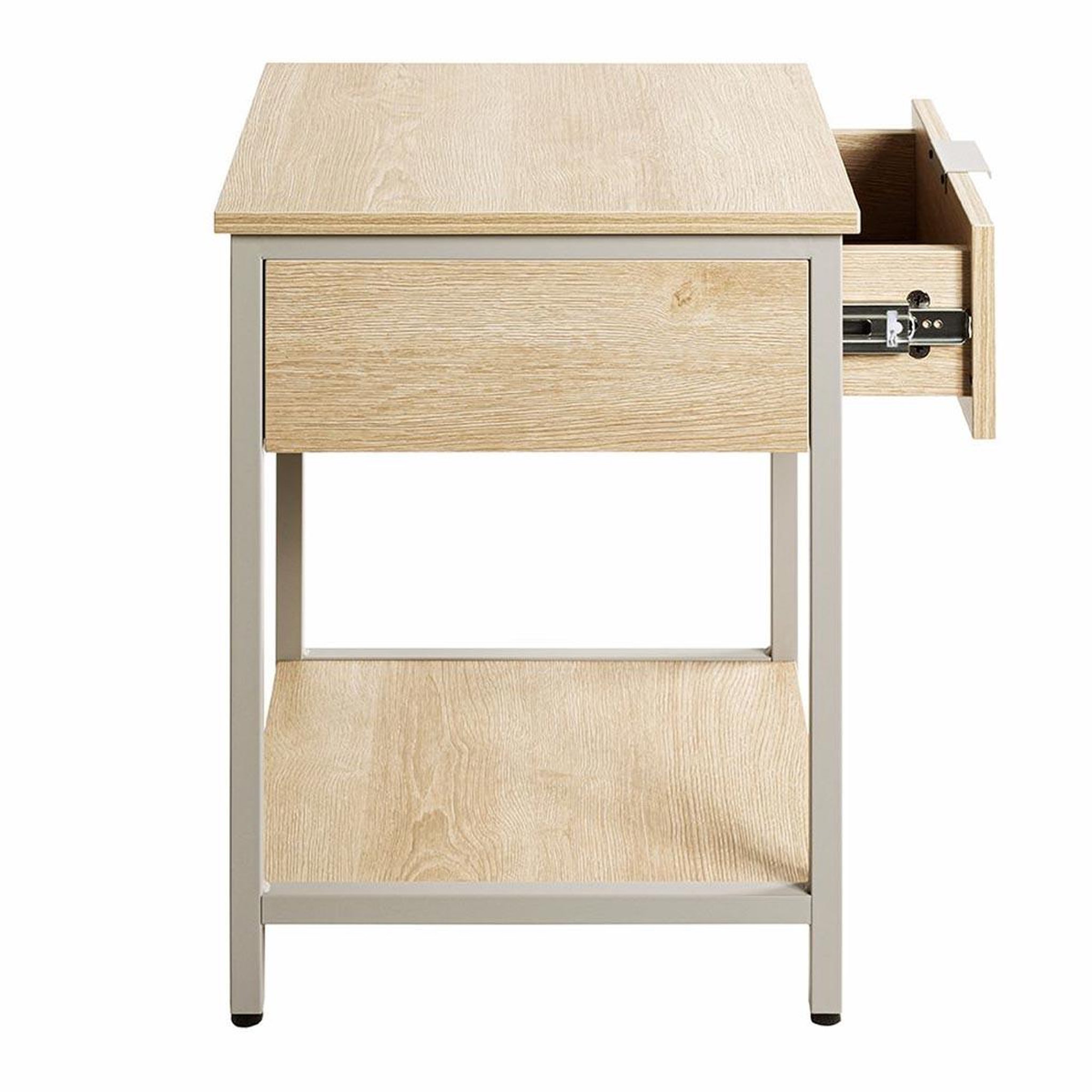 Voir la diapositive 4 : Paris Prix Table de chevet avec tiroir  burga  55cm naturel & gris