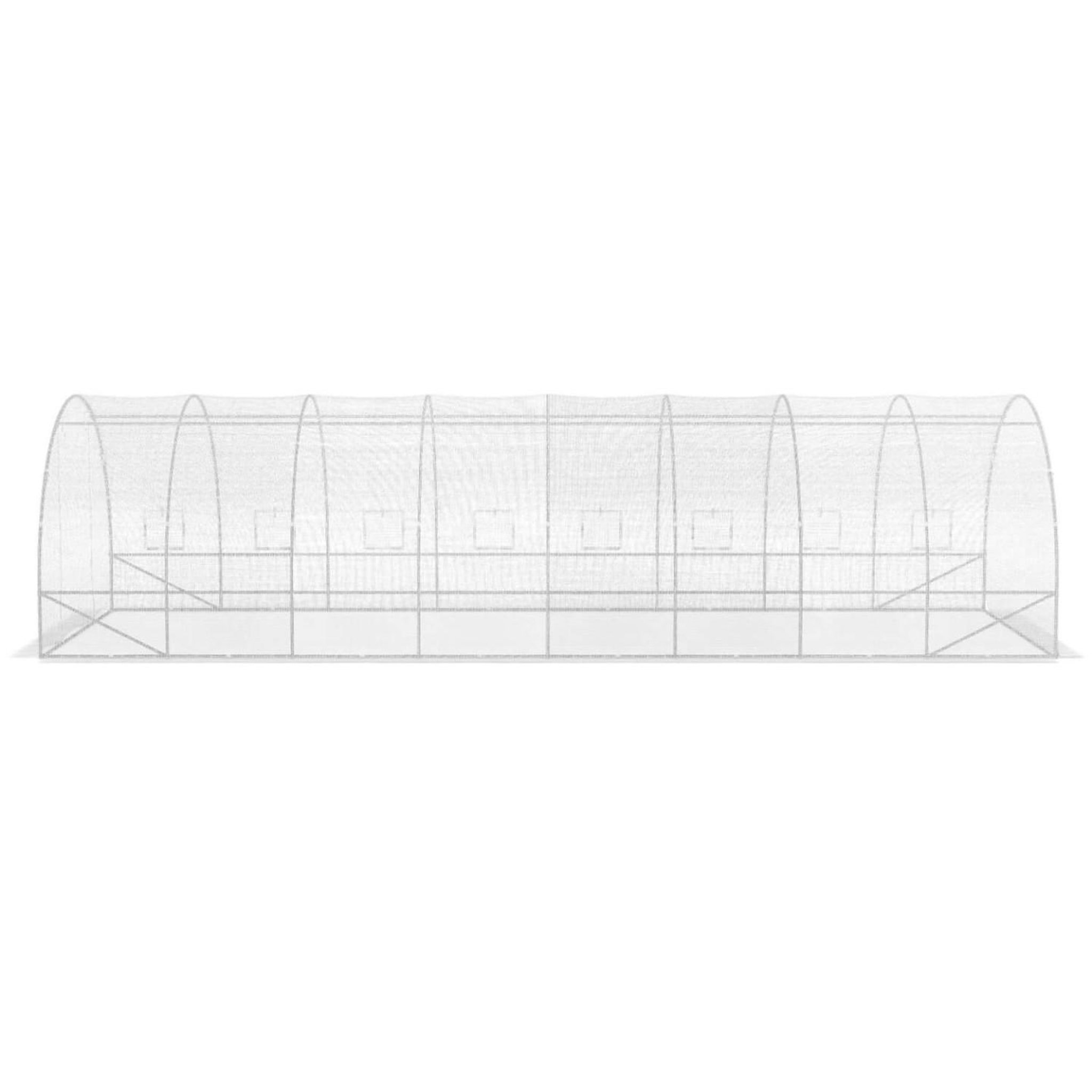 Voir la diapositive 5 : ID MARKET Serre de jardin tunnel 24m² 8 x 3 x 2 m acier galvanisé + bâche anti-uv avec porte et fenêtres des andes blanche