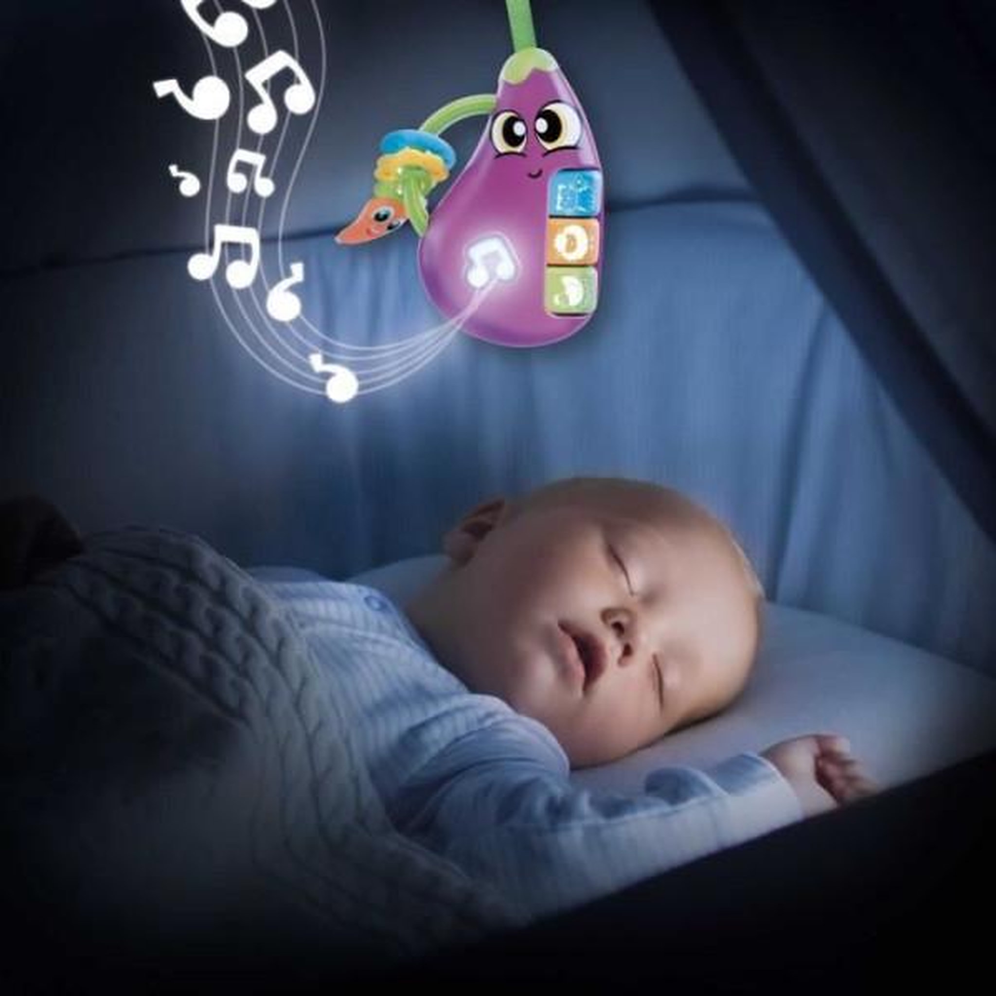 Voir la diapositive 4 : LISCIANI GIOCHI Aubergine - Hochet électronique - CAROTINA BABY - Mélodies et bruits d'animaux, Anneaux de dentition