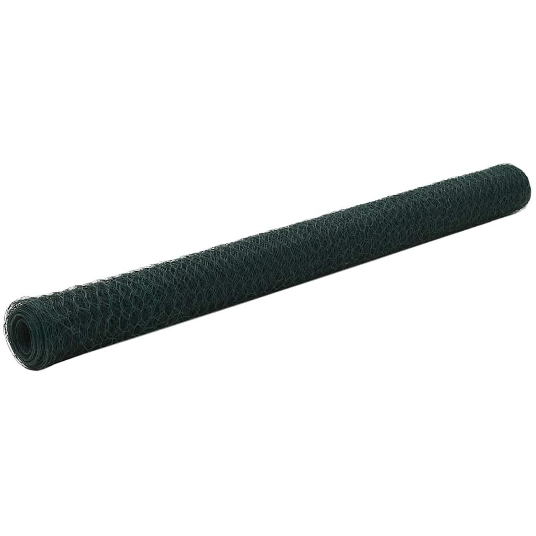 VIDAXL Grillage Acier avec revetement en PVC 25x1,5 m Vert