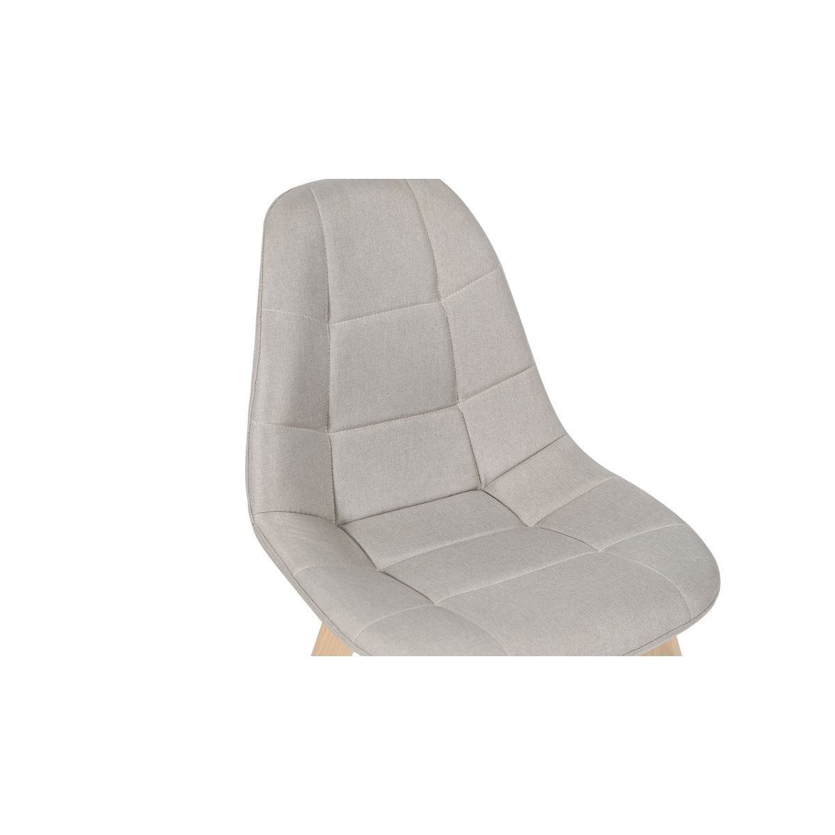 Lot de 2 chaises assise tissu pieds bois massif ORNELLA