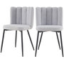 Voir la diapositive 1 : Rendez vous déco Lot de 2 chaises en tissu gris et pieds en métal noir-Rosy