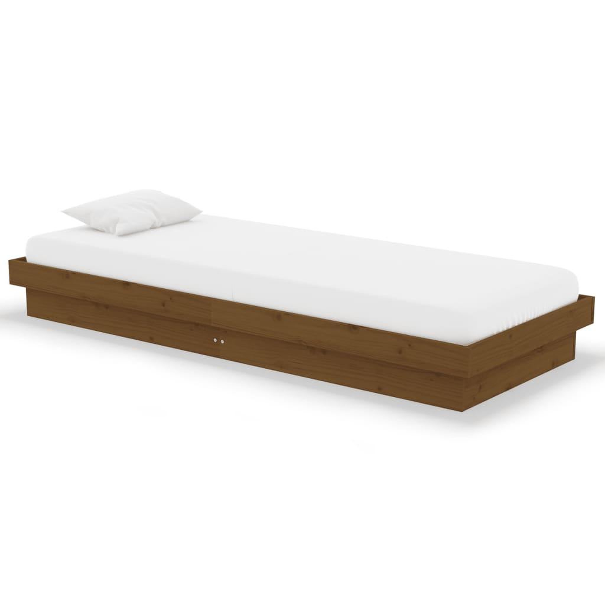 Voir la diapositive 2 : VIDAXL Cadre de lit sans matelas marron miel bois massif