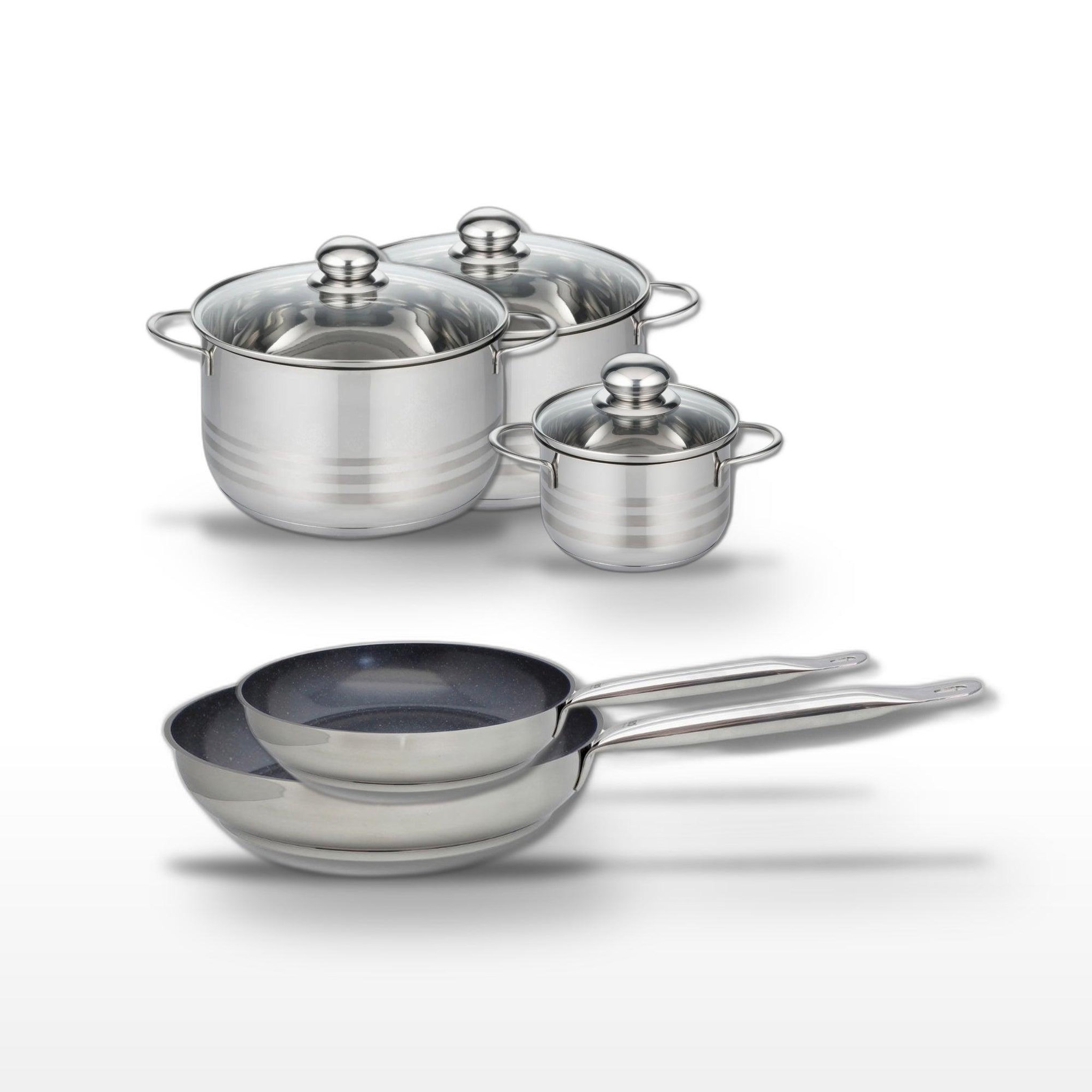 ELO Lot 2 poêles 24/28cm & 3 faitouts 14/20/24cm elo profi therm platinum